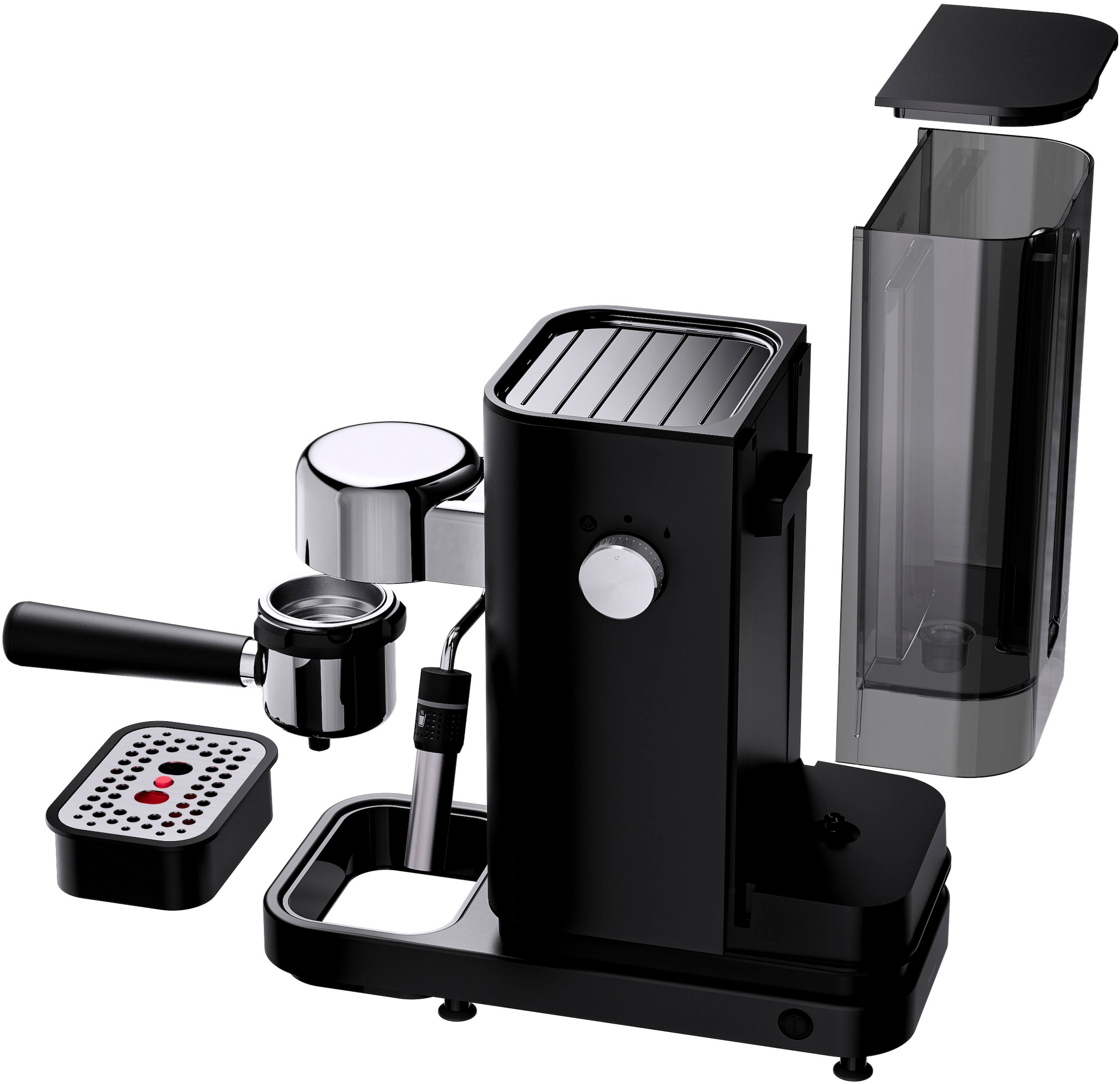 WMF Espressomaschine »Lumero Deep Black«, kompakt, dezente LED-Beleuchtung, 15 bar, 1350 Watt, Milchschaumdüse