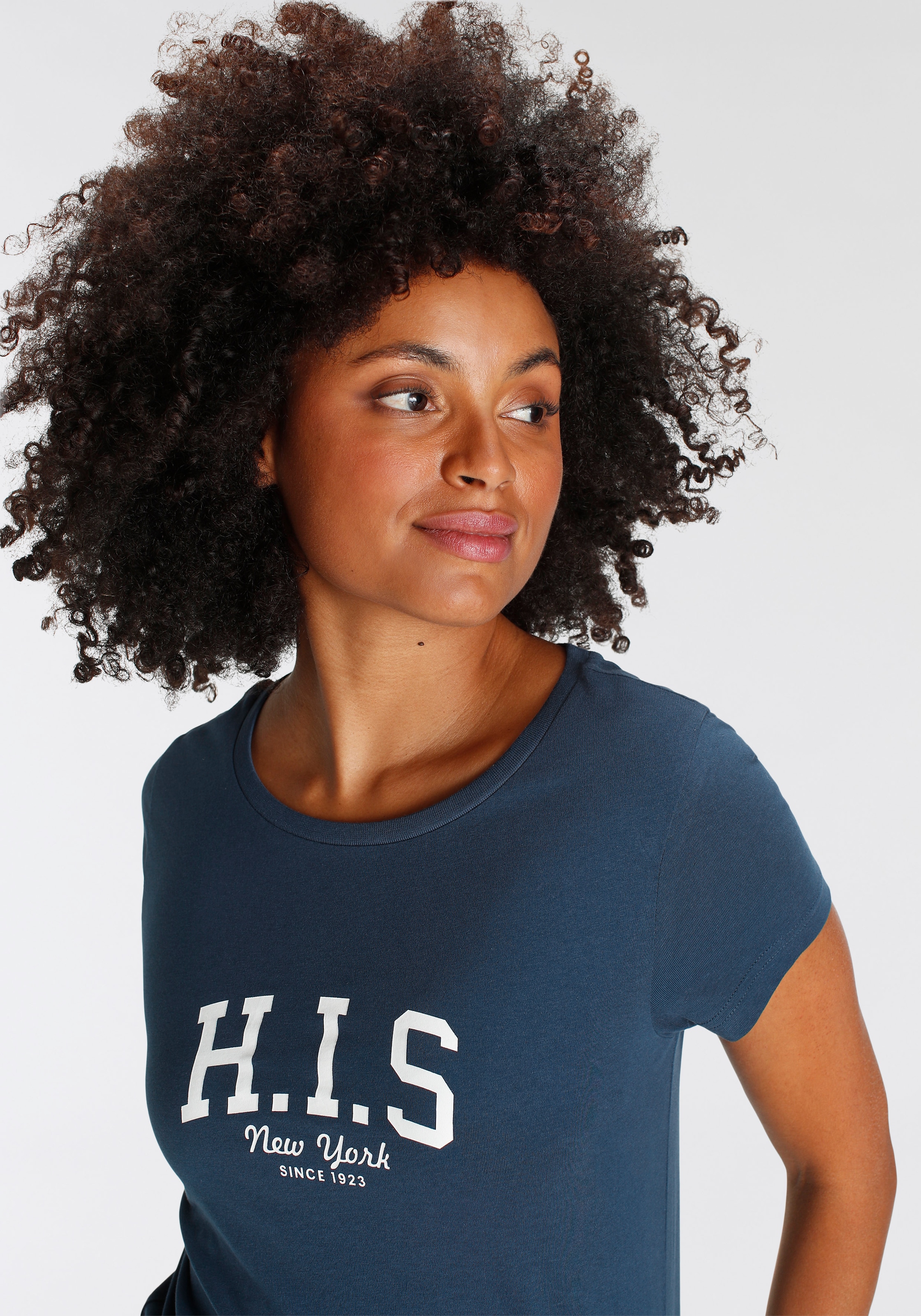 H.I.S T-Shirt bedruckt,  für die Freizeit,  aus Baumwolle