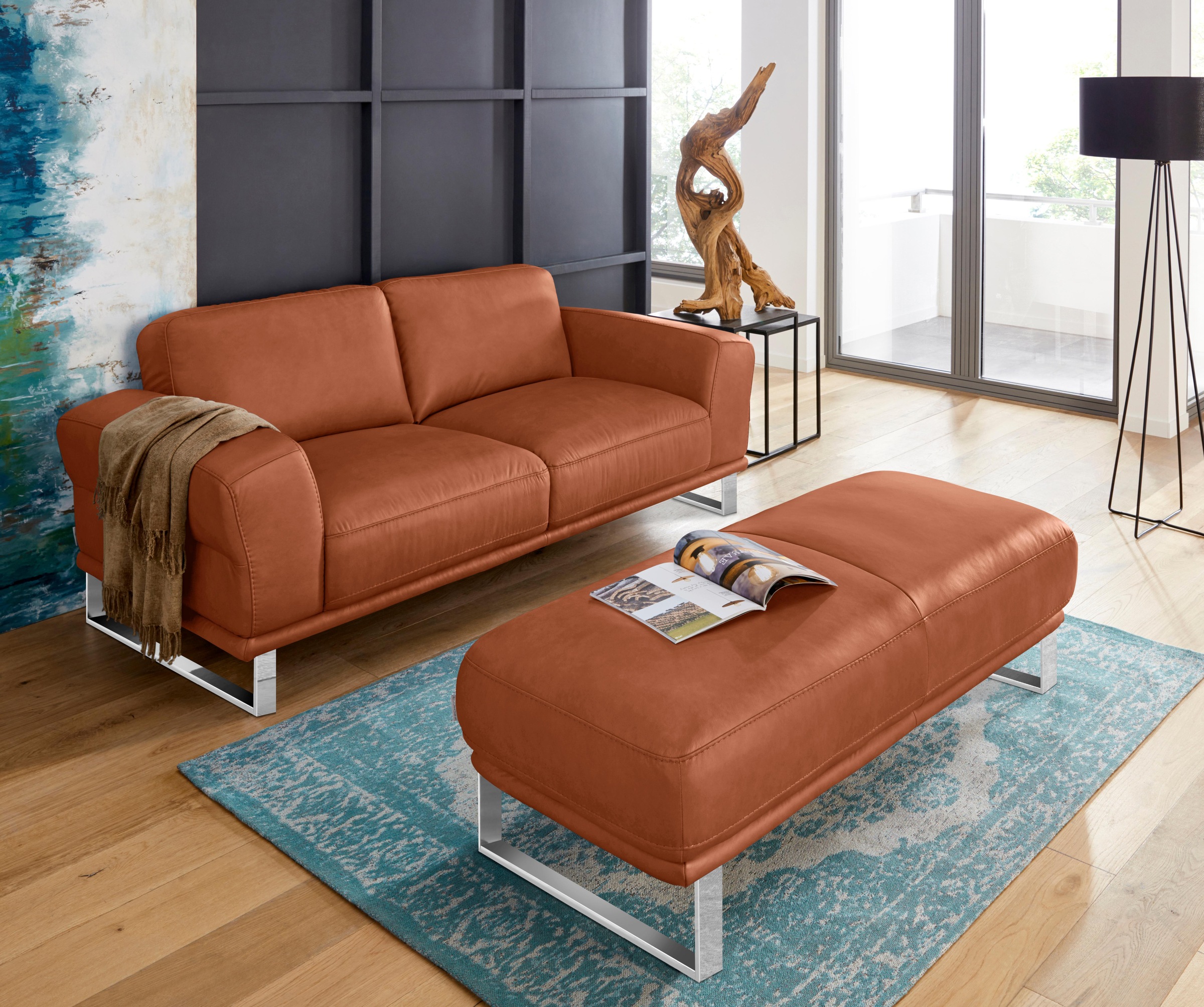 W.SCHILLIG 2-Sitzer »montanaa«, mit Metallkufen in Chrom glänzend, Breite 192 cm