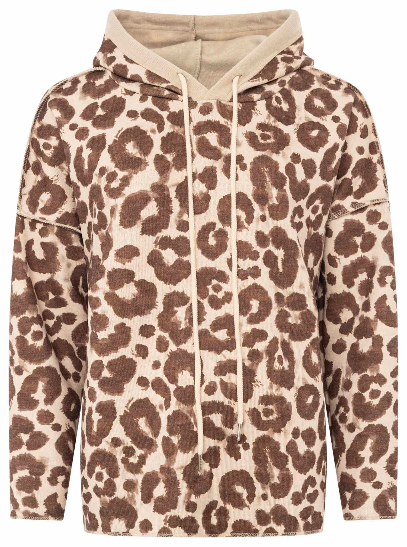 Zwillingsherz Hoodie »"Leo"«, Kapuze, Animal-Muster, 3/4-Arm, Kordel, modisch
