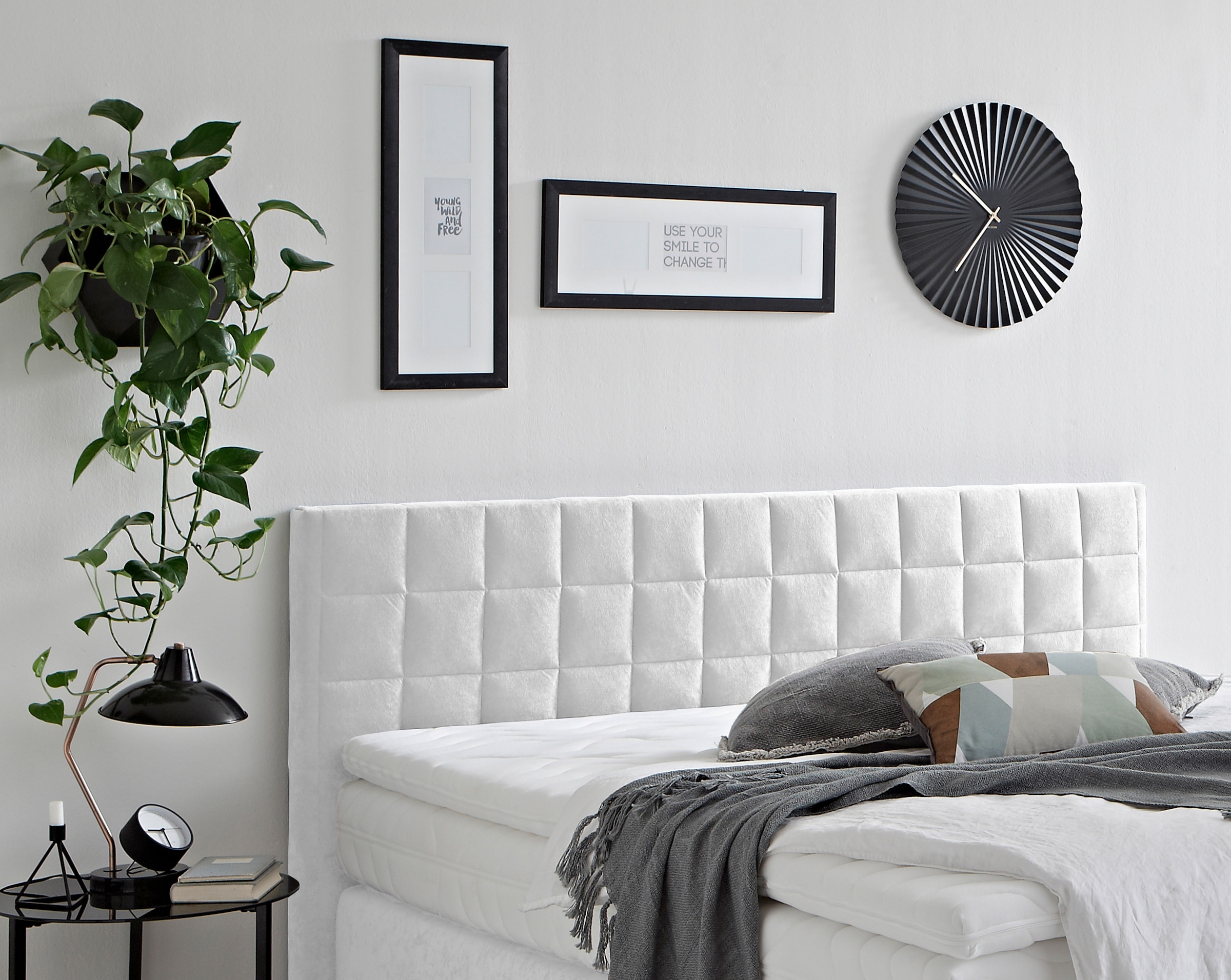 Westfalia Schlafkomfort Boxspringbett »Dublin, wahlweise mit Topper in verschiedenen Härtegraden erhältlich« mit schöner Kopfteilversteppung