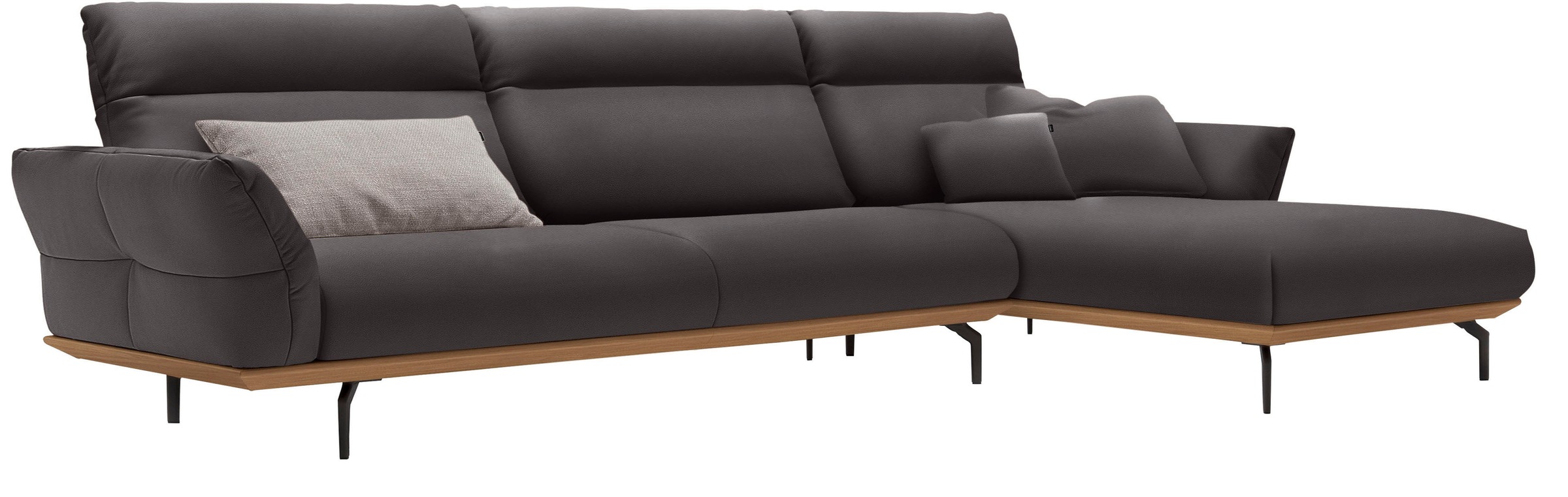 Creation BY ROLF BENZ Ecksofa »CR.460«, Sockel in Eiche, Winkelfüße in Umbr günstig online kaufen