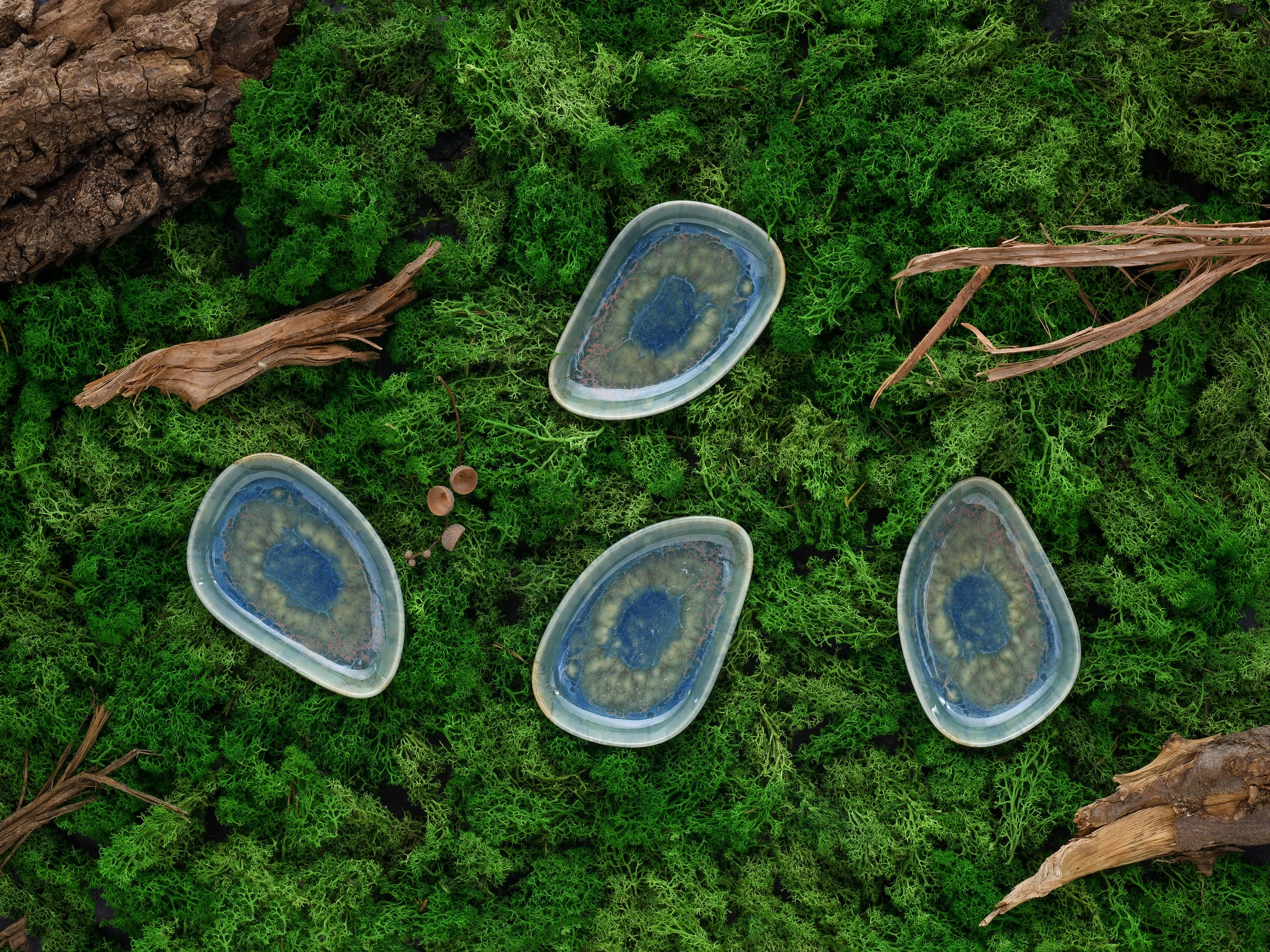 CreaTable Schale »Yuki« 4 Stk. aus Steinzeug Beilagenschale, reaktiver Digitaldruck