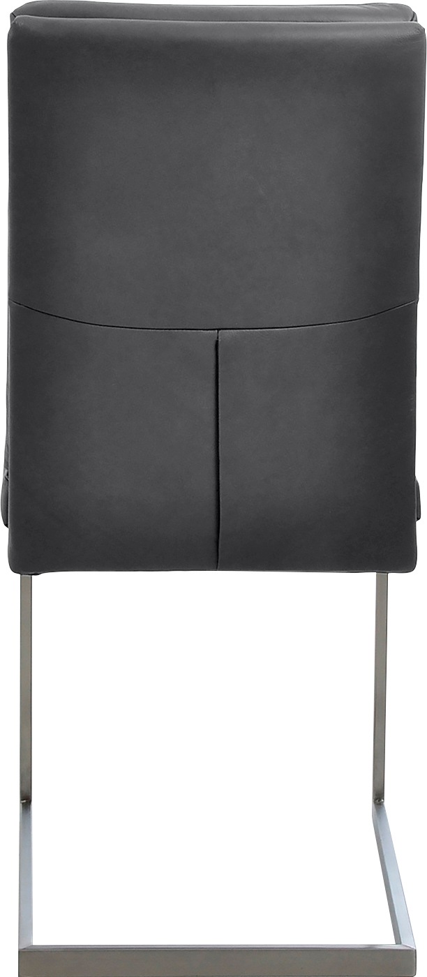 K+W Komfort & Wohnen Freischwinger, Leder CLOUD, stabiles Hochkantrohr, Untergestell in Edelstahloptik oder schwarz