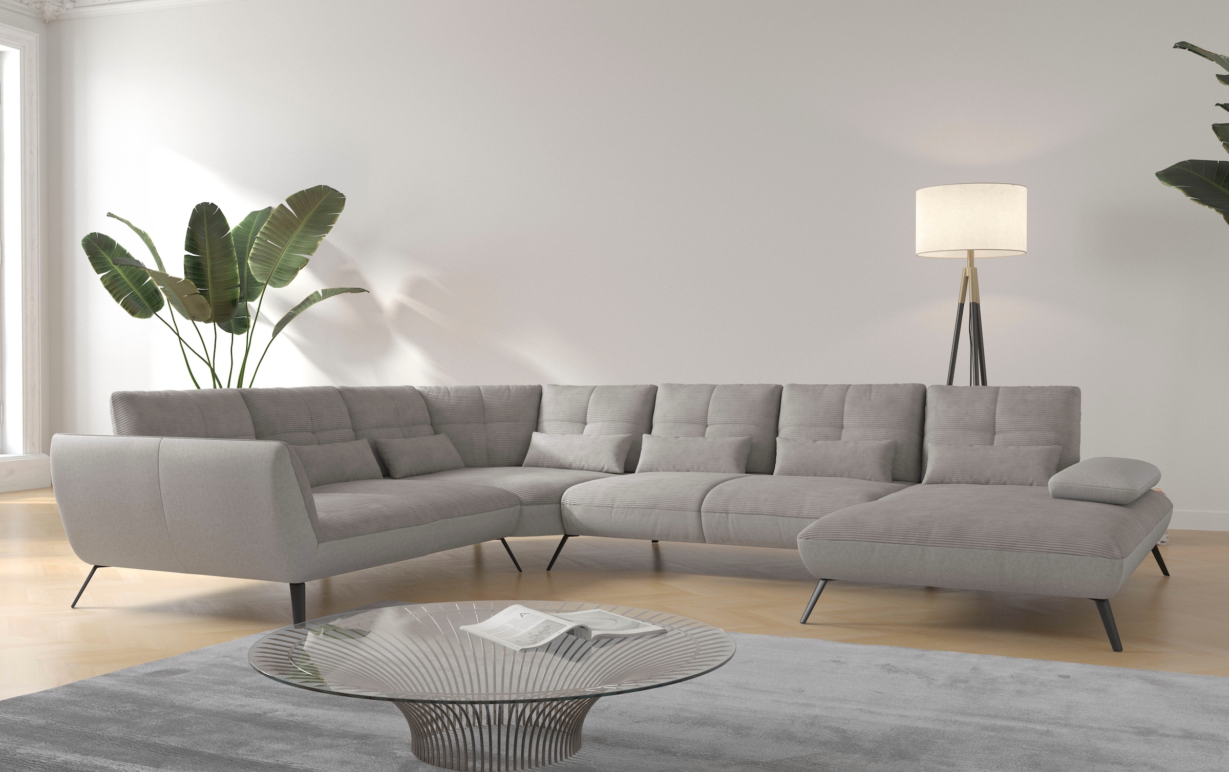 OTTO home Wohnlandschaft »Mikado U-Form« inkl. Sitztiefenverstellung und Ar günstig online kaufen