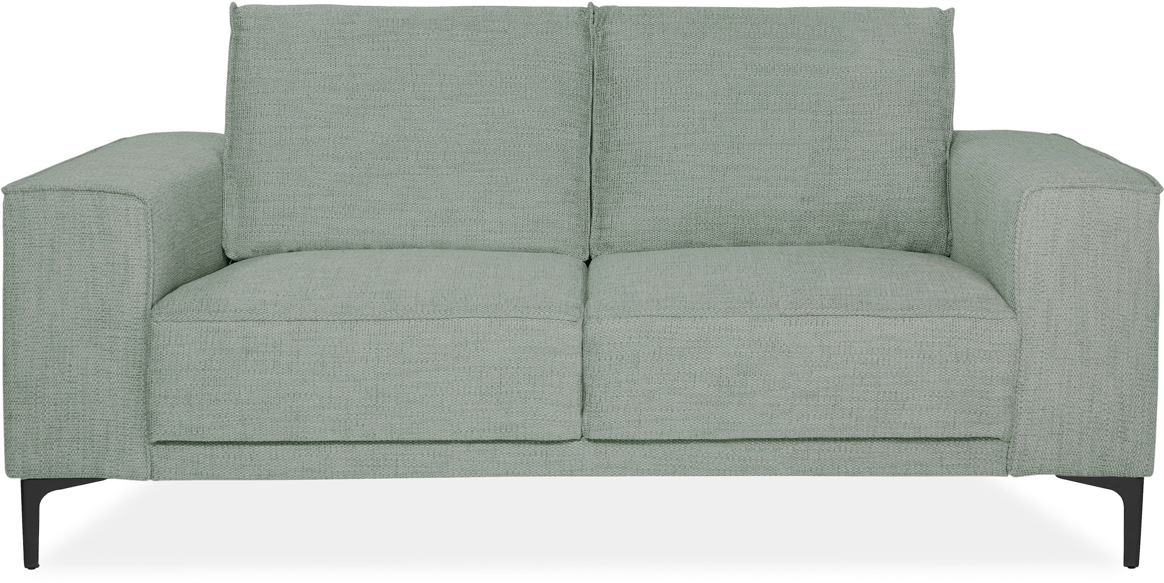 Places of Style 2-Sitzer »Kompaktsofa Oland, Struktur, Flachgewebe, Luxus-Microfaser, Boucle«, 164 cm, Wellenunterfederung, Skandi-Design, Metallfüße