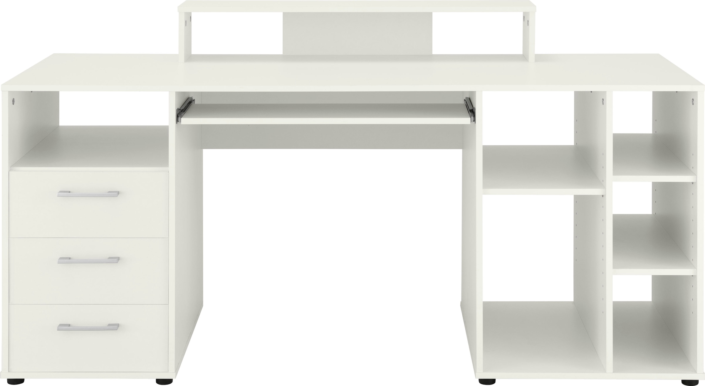 VOGL Möbelfabrik Schreibtisch »Lenny«, Tastaturauszug, Aufsatz & Towerfach, günstig online kaufen
