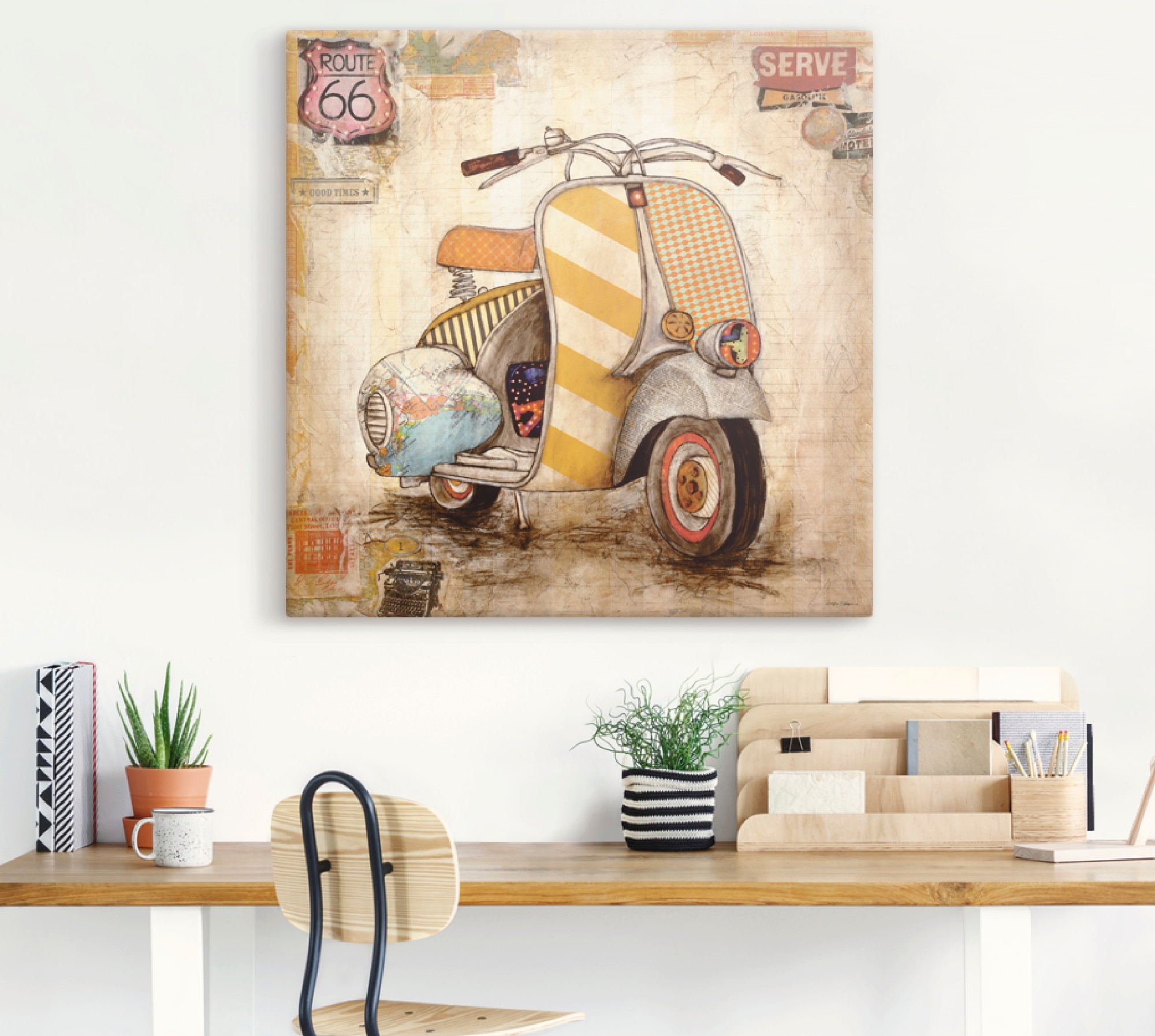 Artland Leinwandbild »Drum herum I«, Motorräder & Roller, (1 St.), auf Keil günstig online kaufen