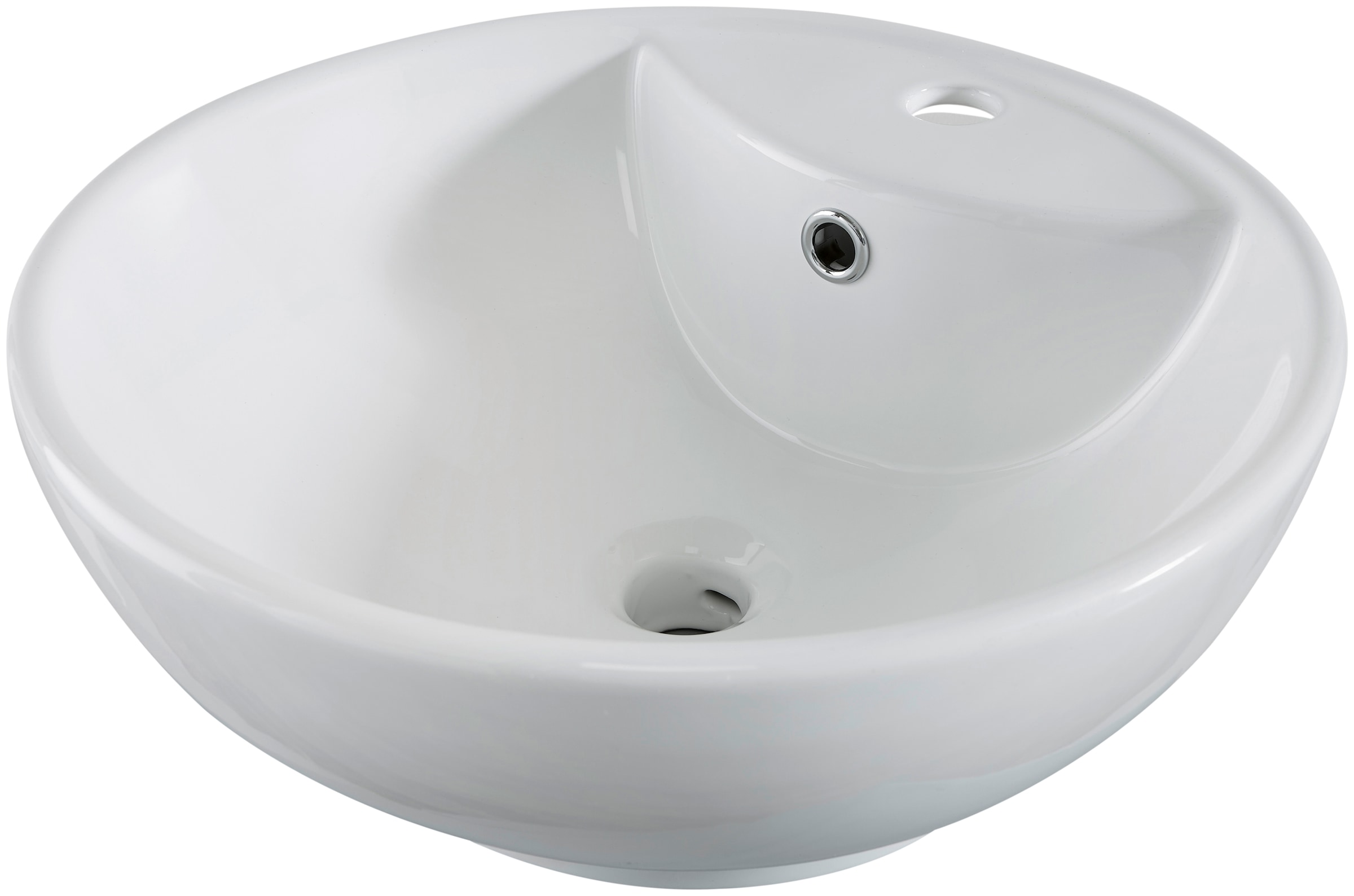 welltime Aufsatzwaschbecken »Milano«, mit Überlauf, rund, Breite 46 cm