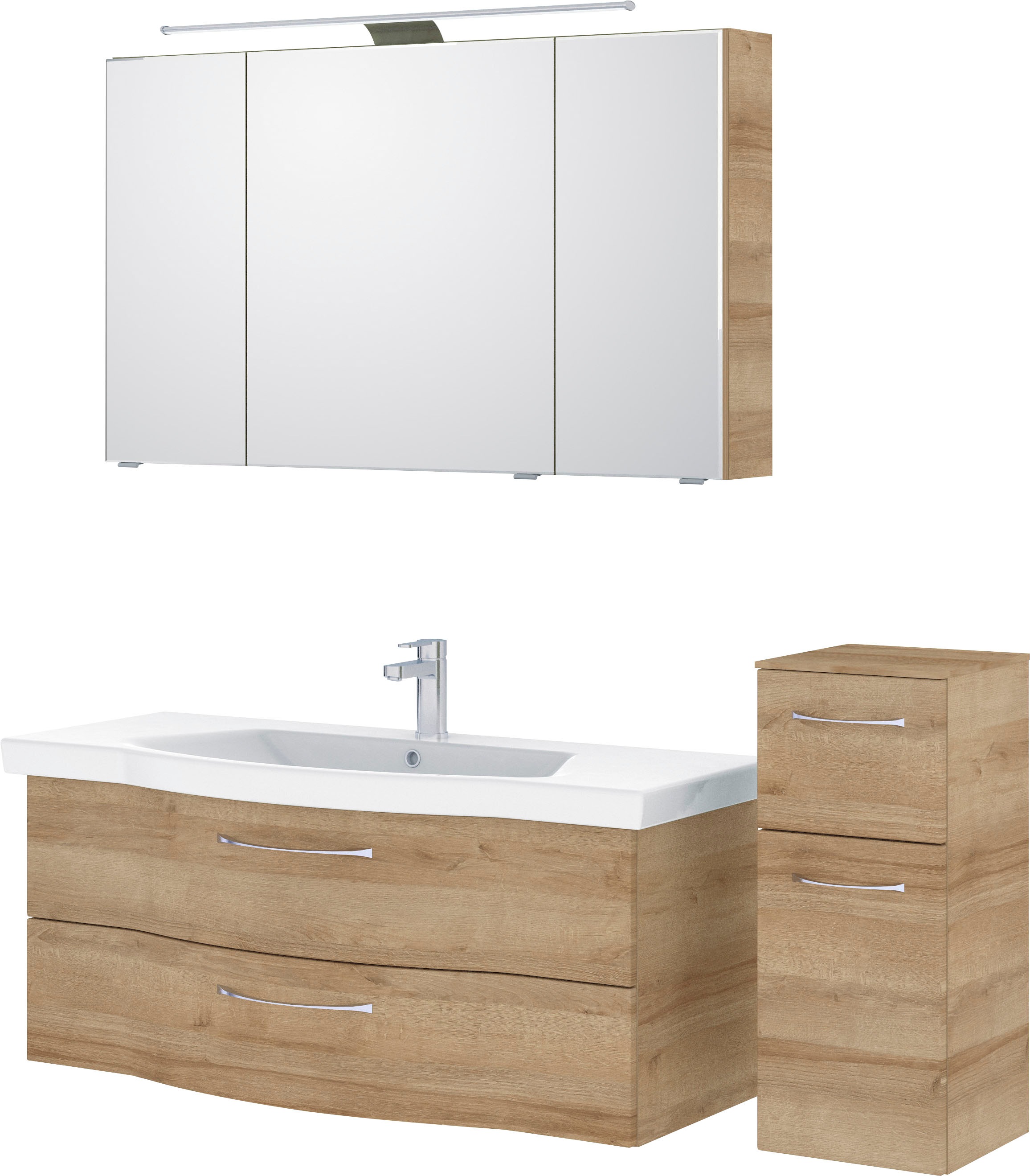 Saphir Badmöbel-Set »6005 Sprint 3-teilig, Keramik-Waschtisch mit LED-Spieg günstig online kaufen