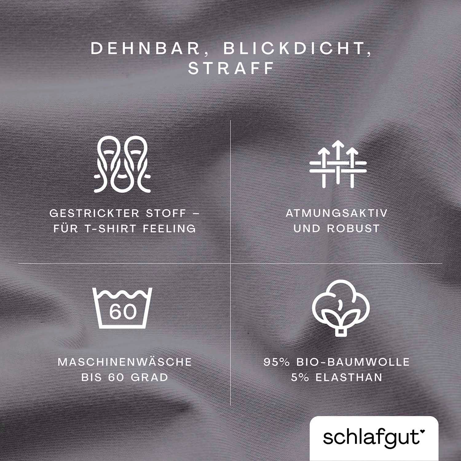 Schlafgut Spannbettlaken »PURE Bio-Baumwolle mit Elasthan, dehnbar blickdicht, straff, Bettlaken«, PREMIUM Laken für Matratzen bis 30cm Höhe, in 90x200, 140x200, 180x200