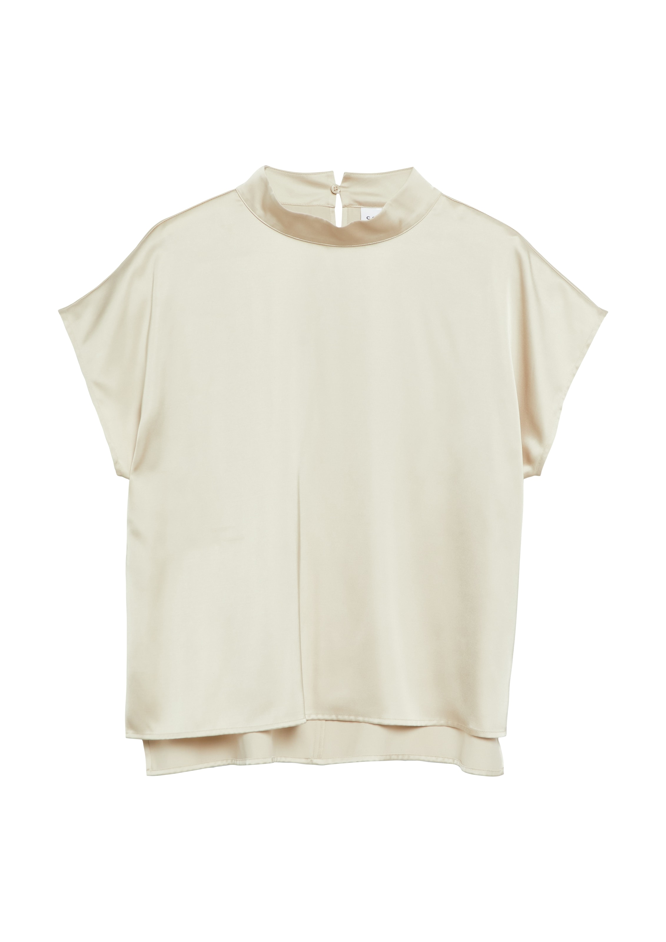 Comma Kurzarmbluse mit Cut-Out hinten und 1-Knopf-Verschluss