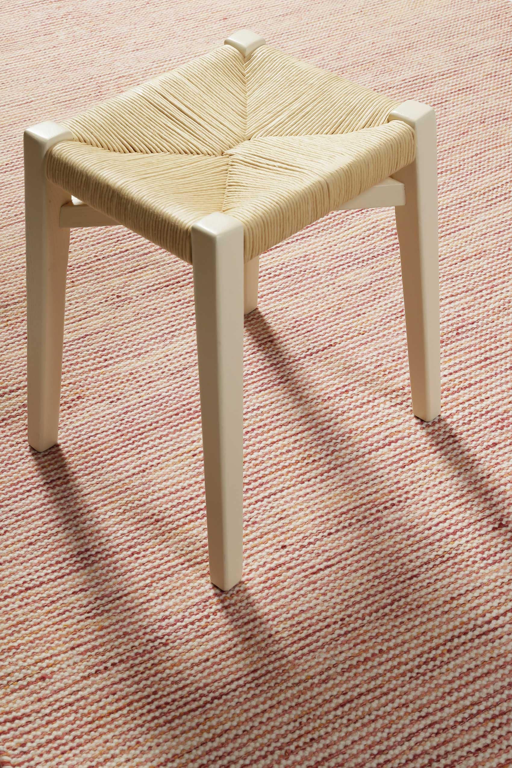 Green Looop Teppich »Amélie« rechteckig 6 mm Höhe Wollteppich, handgewebt, kurzflor, gestreift, natürlich, geometrisch