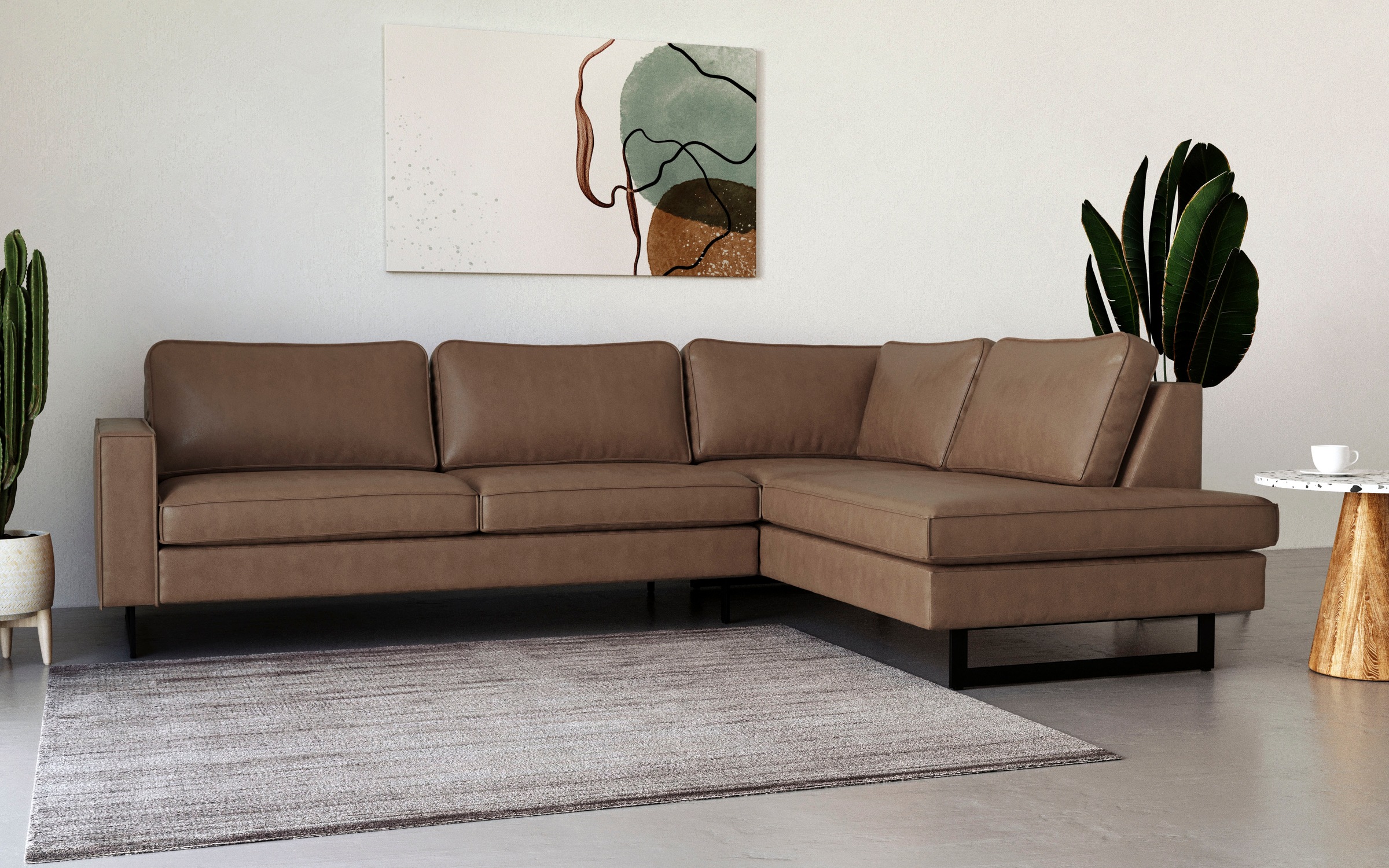 Places of Style Ecksofa »Pinto, 290 cm, Cord, Chenille, Lederoptik, Ottoman günstig online kaufen