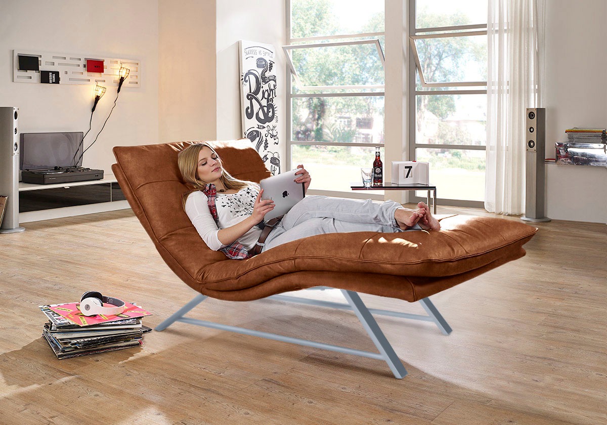 W.SCHILLIG Relaxliege »daily dreams«, in Waffelkissen-Optik, wahlweise mit Motor, Kufengestell, in 2 Breiten