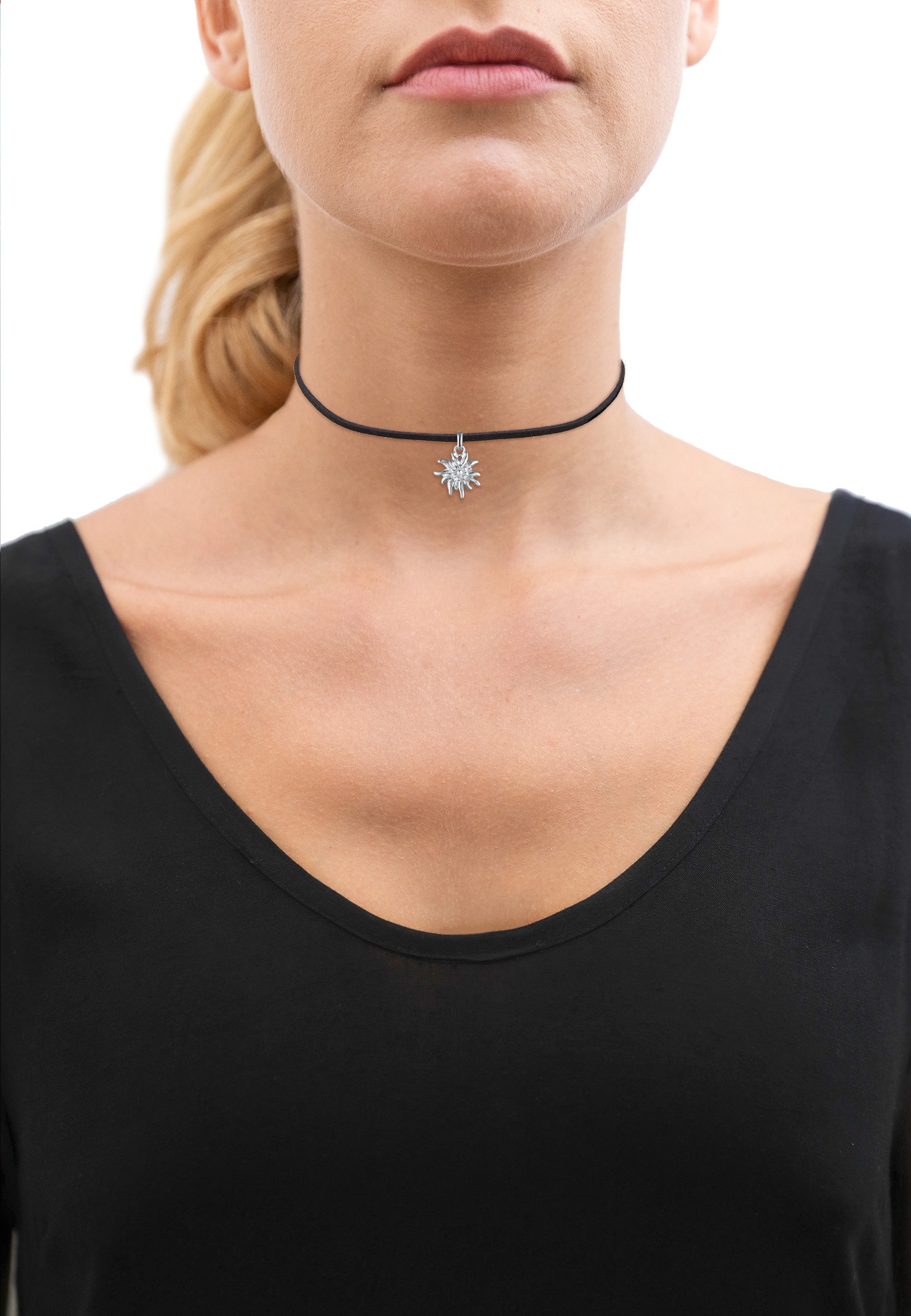 Elli Collier »Choker mit Anhänger Edelweiss 925 Sterling Silber«