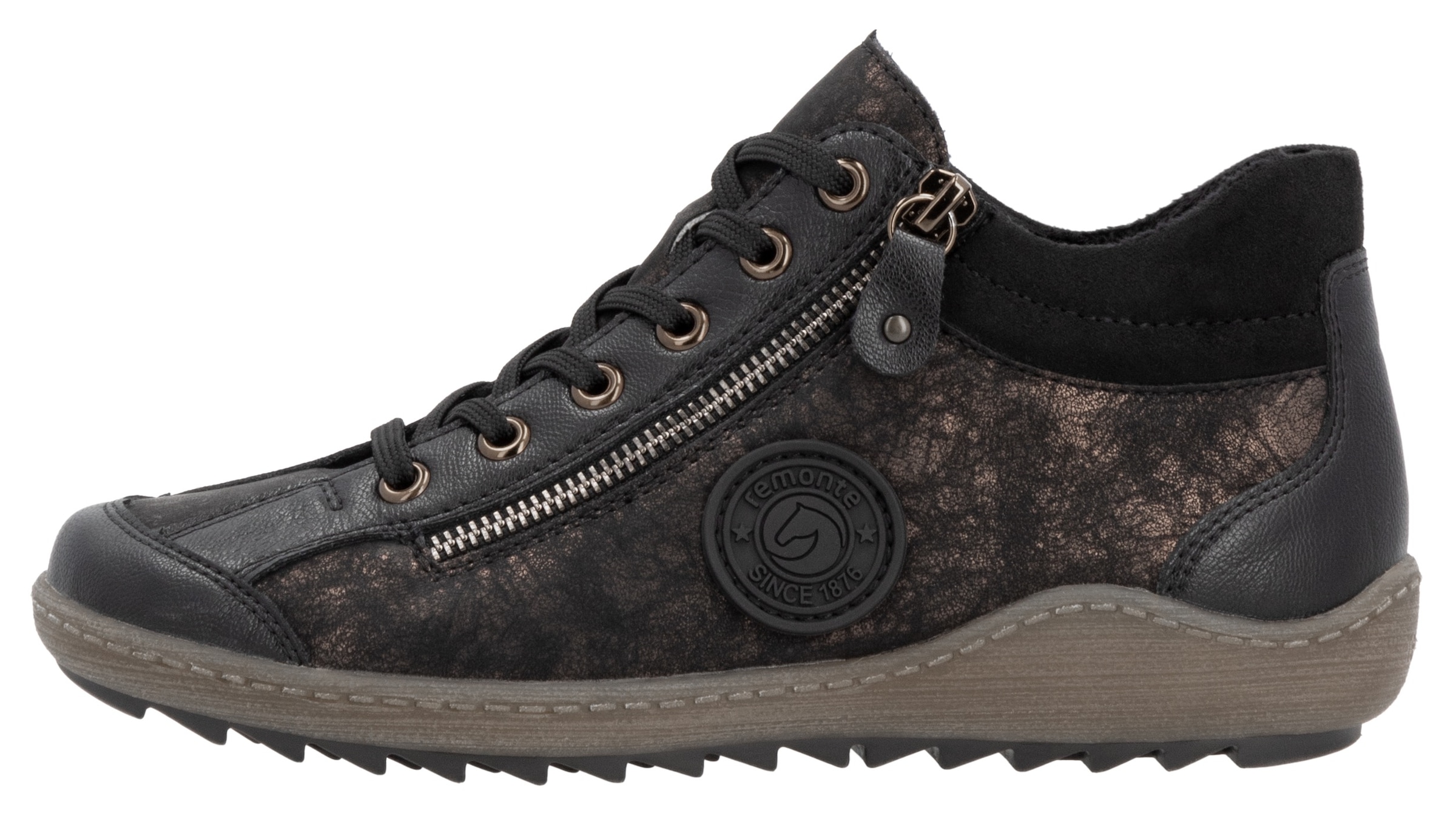 Remonte Schnürboots, Flats, Komfortschuh, Boots mit seitlichem Reißverschluss