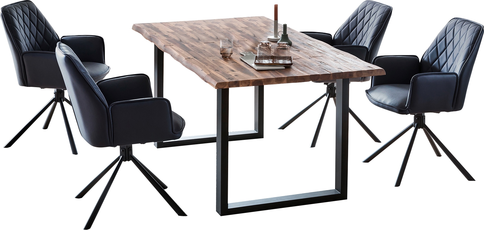 SalesFever Essgruppe, (Set, 5 tlg.), Stühle mit 360 Grad Drehplatte unter der Sitzfläche