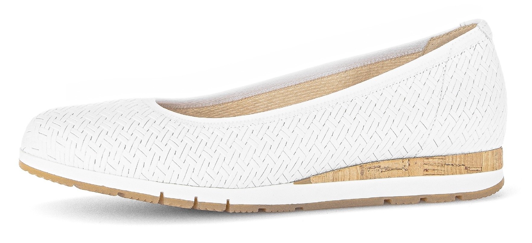 Gabor Ballerina »FLORENZ«, Keilabsatz, Komfortschuh, Bequemschuh mit Flechtmuster, Weite G