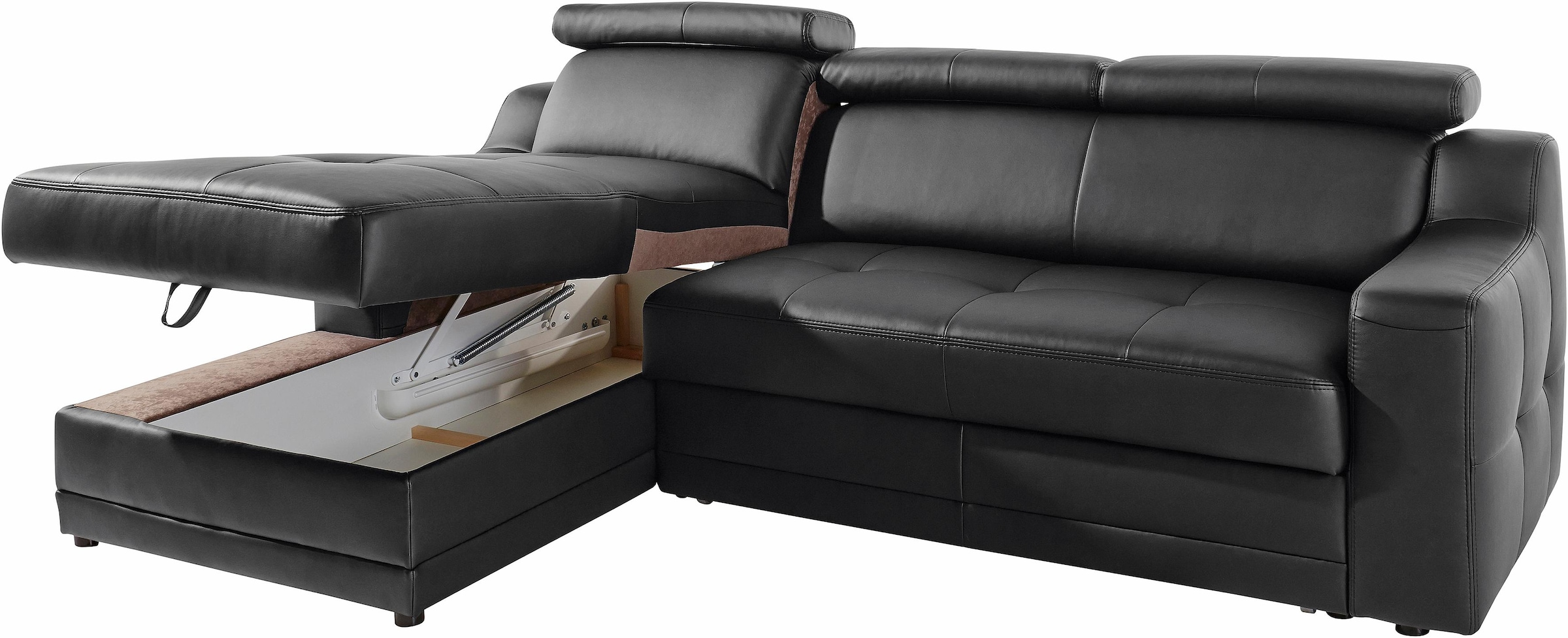 exxpo - sofa fashion Ecksofa »Lotos, bequem und funktionell, L-Form«, mit Kopf- bzw. Rückenverstellung, wahlweise mit Bettfunktion