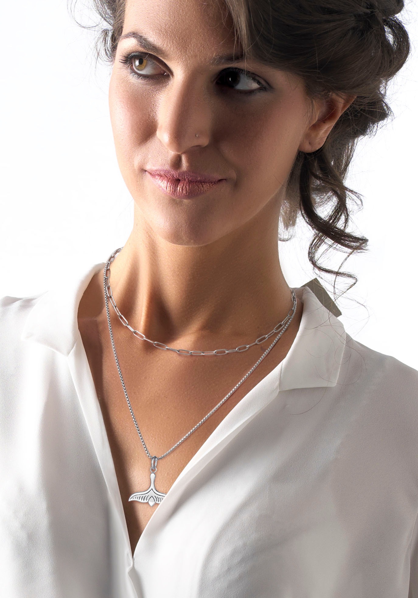 Firetti Kette mit Anhänger »Schmuck Geschenk Flosse«, (Set, 3 tlg.)
