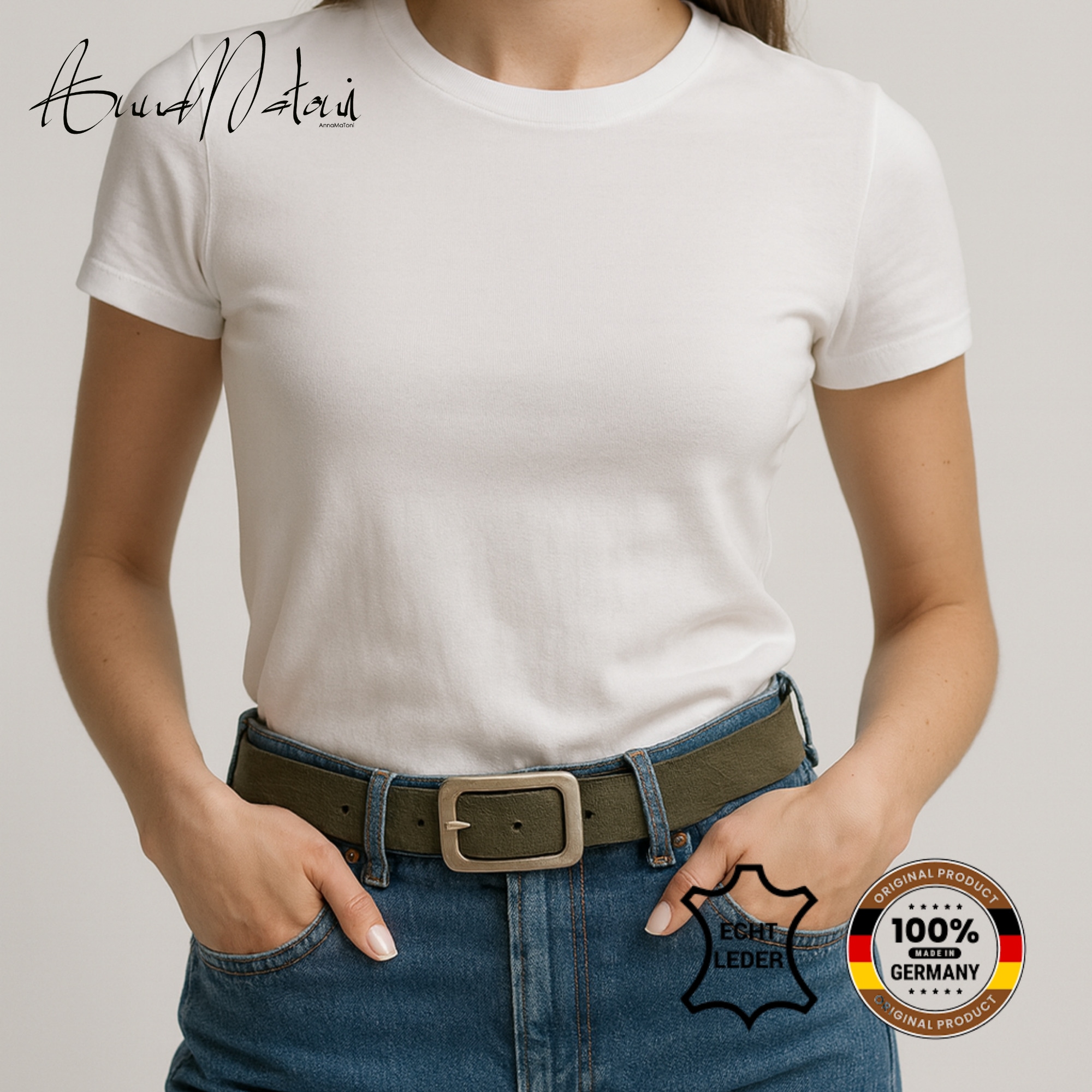 AnnaMatoni Ledergürtel »AnnaMatoni Damen Ledergürtel in hochwertigem Velour Leder 3cm«