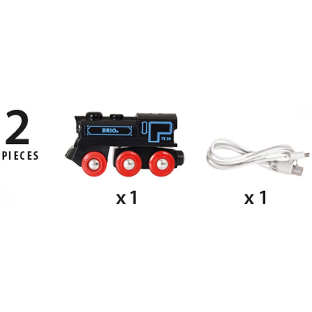 BRIO® Spielzeug-Eisenbahn »BRIO® WORLD, Schwarze Akkulok mit Mini USB«