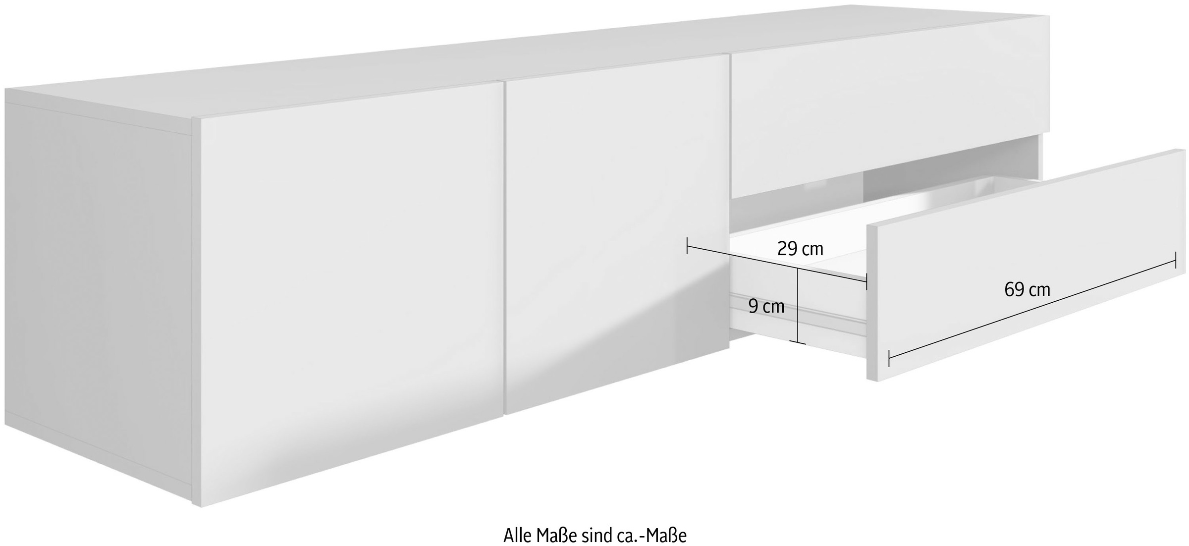 borchardt Möbel Lowboard »Sophia«, Breite 152 cm, hängend und stehend montierbar