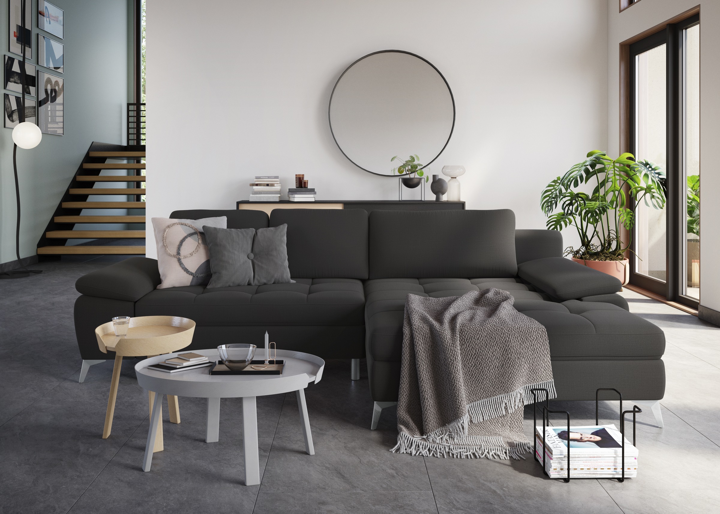 sit&more Ecksofa »Latigo L-Form« mit Mega-Recamiere, wahlweise mit Bettfunk günstig online kaufen