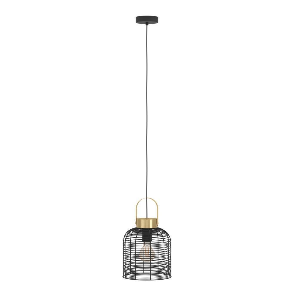 EGLO Hängeleuchte »ROUNDHAM«, 1 flammig, Leuchtmittel E27 | ohne Leuchtmittel, Pendelleuchte, Esszimmerlampe Industrial, Metall in Schwarz, Ø22cm