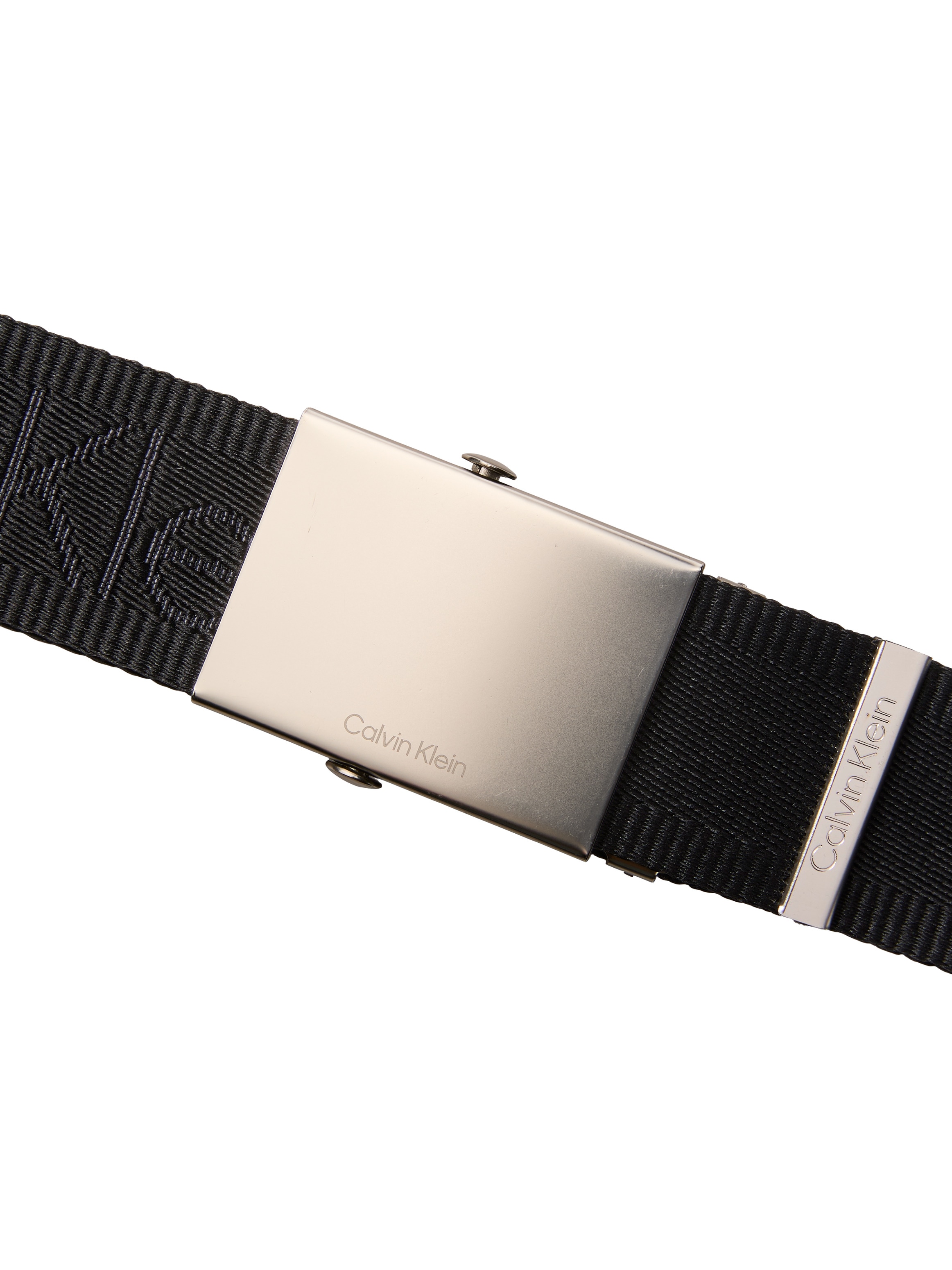 Calvin Klein Stoffgürtel »LOGO WEBBING PLAQUE 38MM FIXED« Größenverstellbar mit Metallschließe