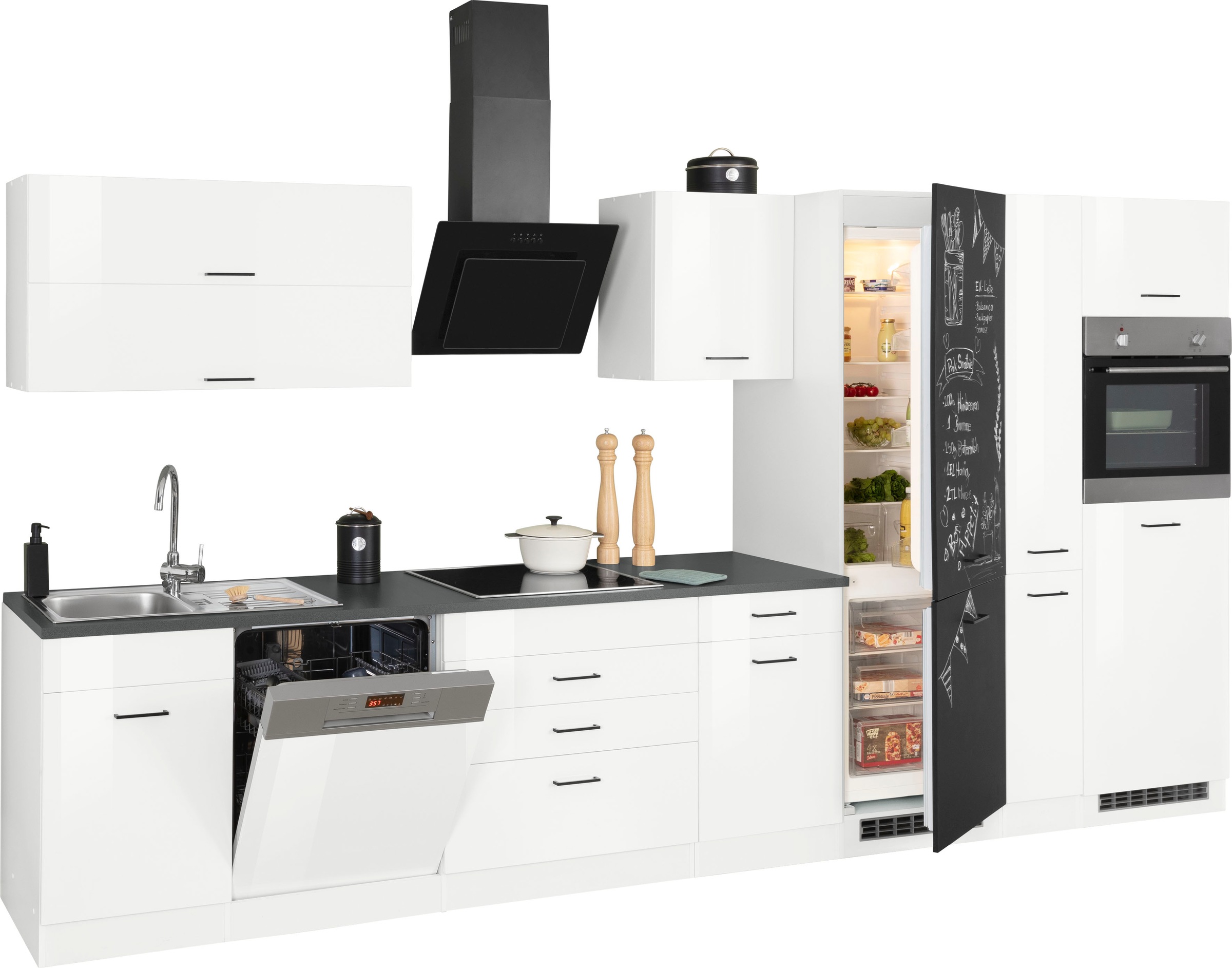 KOCHSTATION Küchenzeile »KS-Trier«, mit E-Geräten, Breite 390 cm