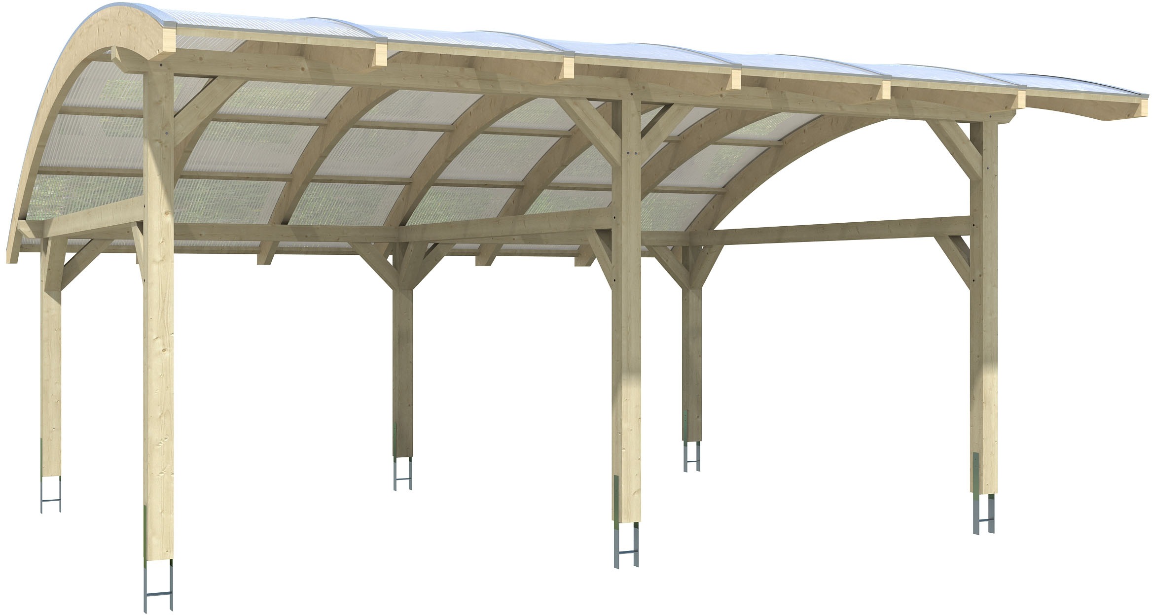 Skanholz Doppelcarport »Schwaben«, Leimholz-Fichte, 285 cm, Schiefergrau, 648x630cm