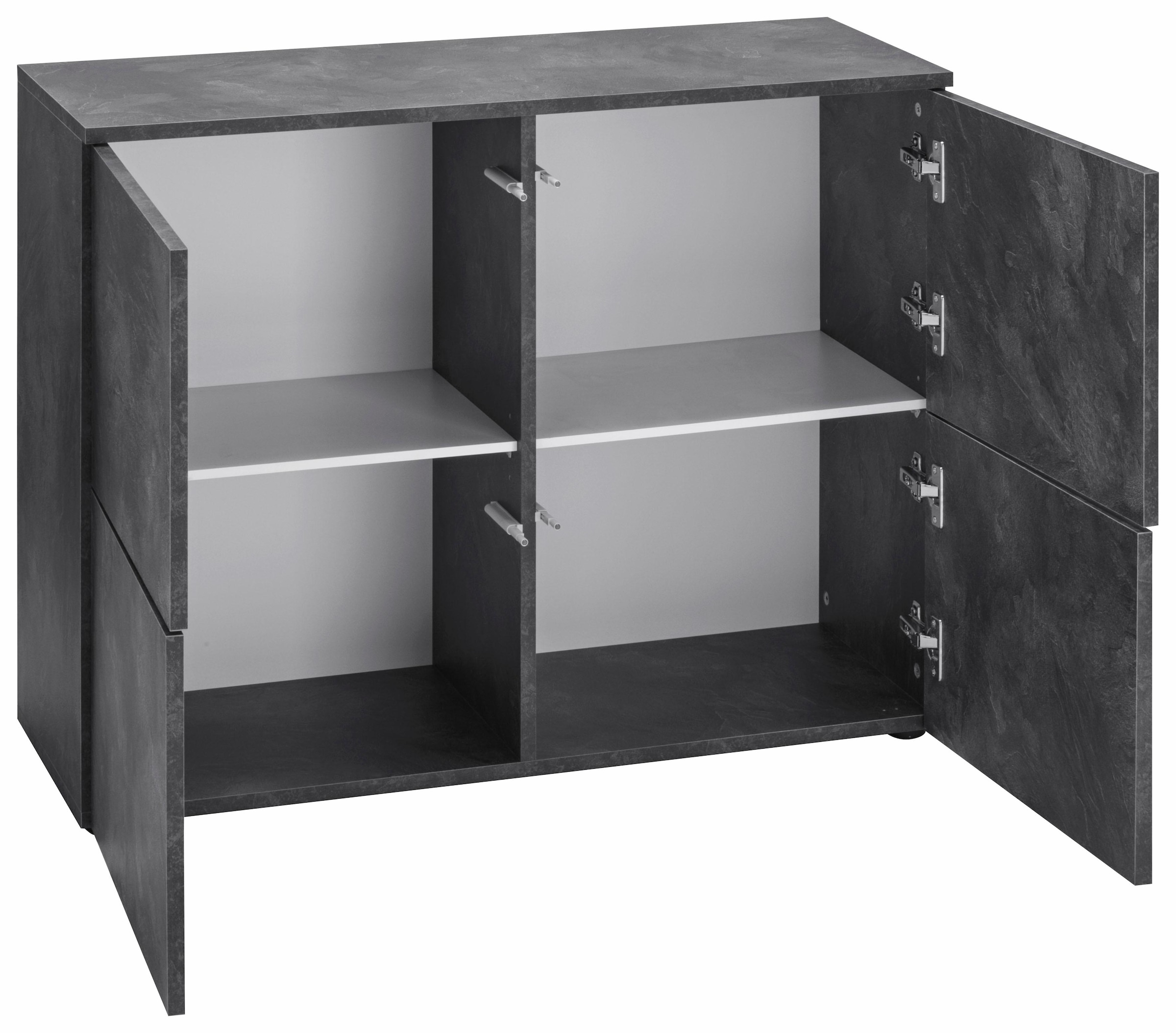 borchardt Möbel Kommode »Rova«, Breite 93 cm, 4-türig, Kommode mit viel Stauraum, schieferfarben