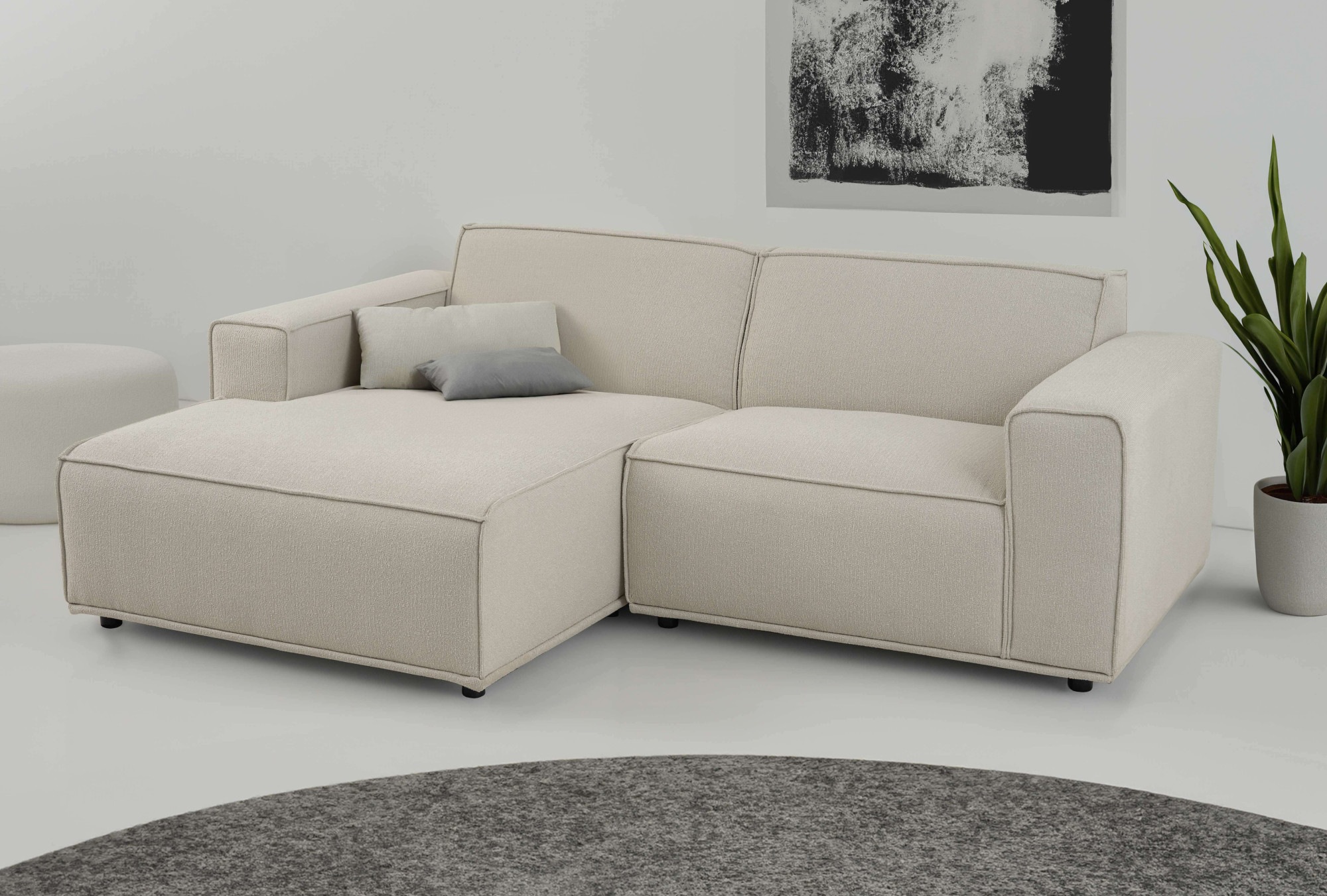 Home affaire Ecksofa »Avelin, 228 cm, L-Form, Chenille, Struktur-Boucle« mi günstig online kaufen