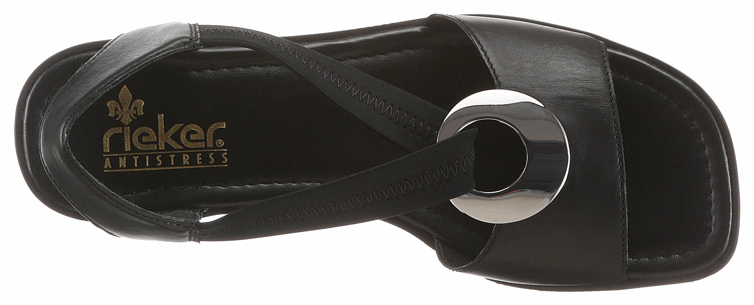 Rieker Sandalette  , Sommerschuh, Sandale, Blockabsatz,mit Gummiband