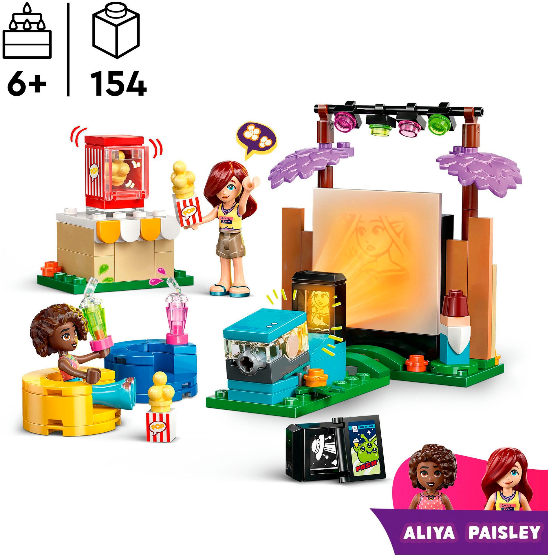 LEGO® Konstruktionsspielsteine »Filmabend mit Freunden (42642), LEGO Friends«, (154 St.), Made in Europe