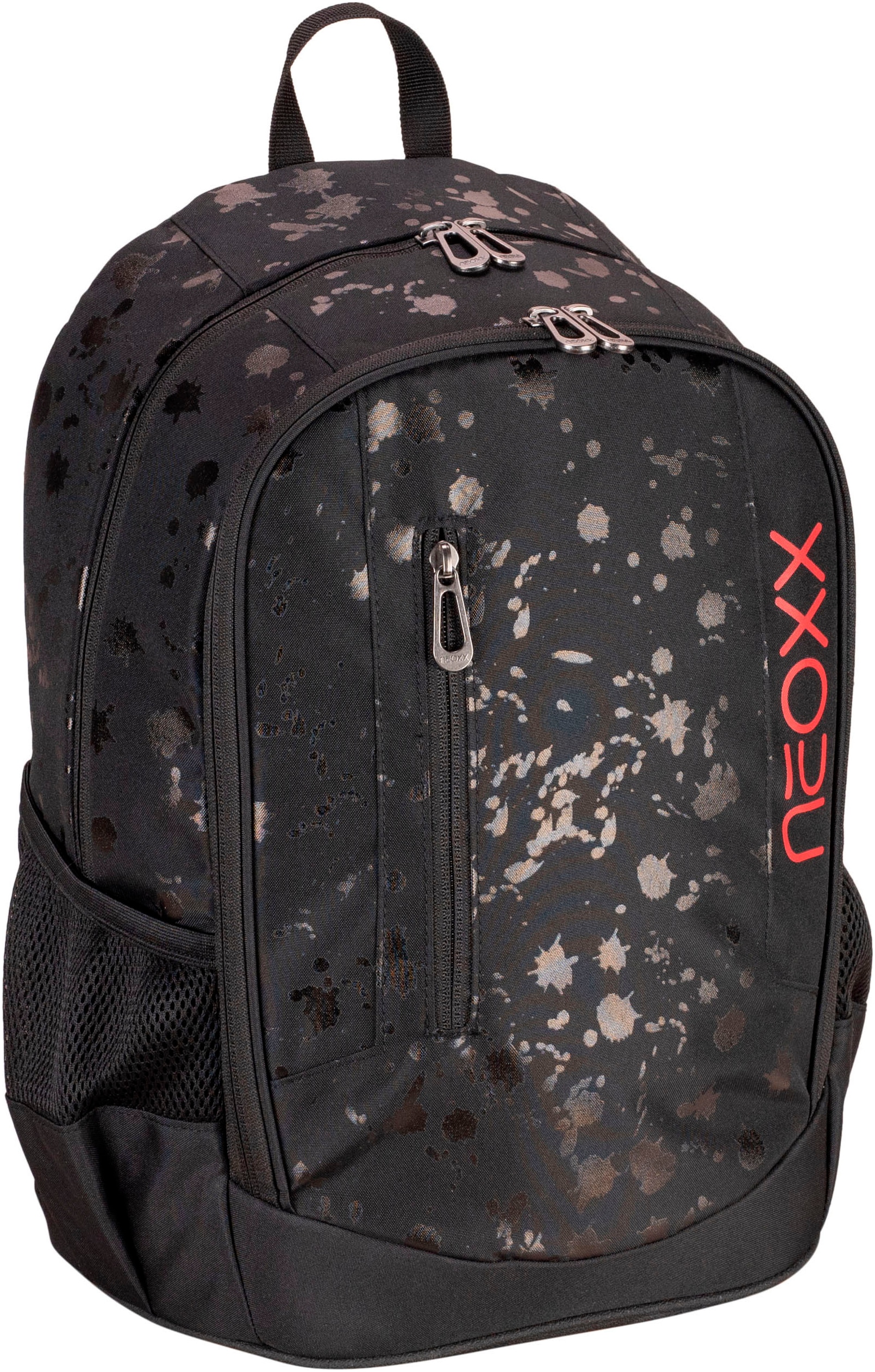 neoxx Schulrucksack »Flow, Splash Black«, teilweise aus recyceltem Material