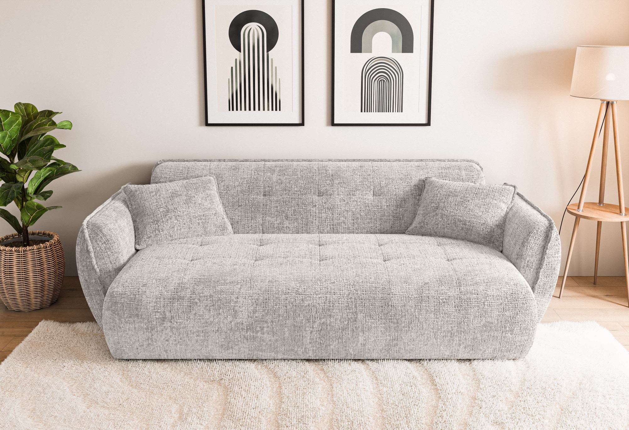 Home affaire Big-Sofa »MIRELDA Design-Sofa mit Steppungen, hoher Sitzkomfor günstig online kaufen