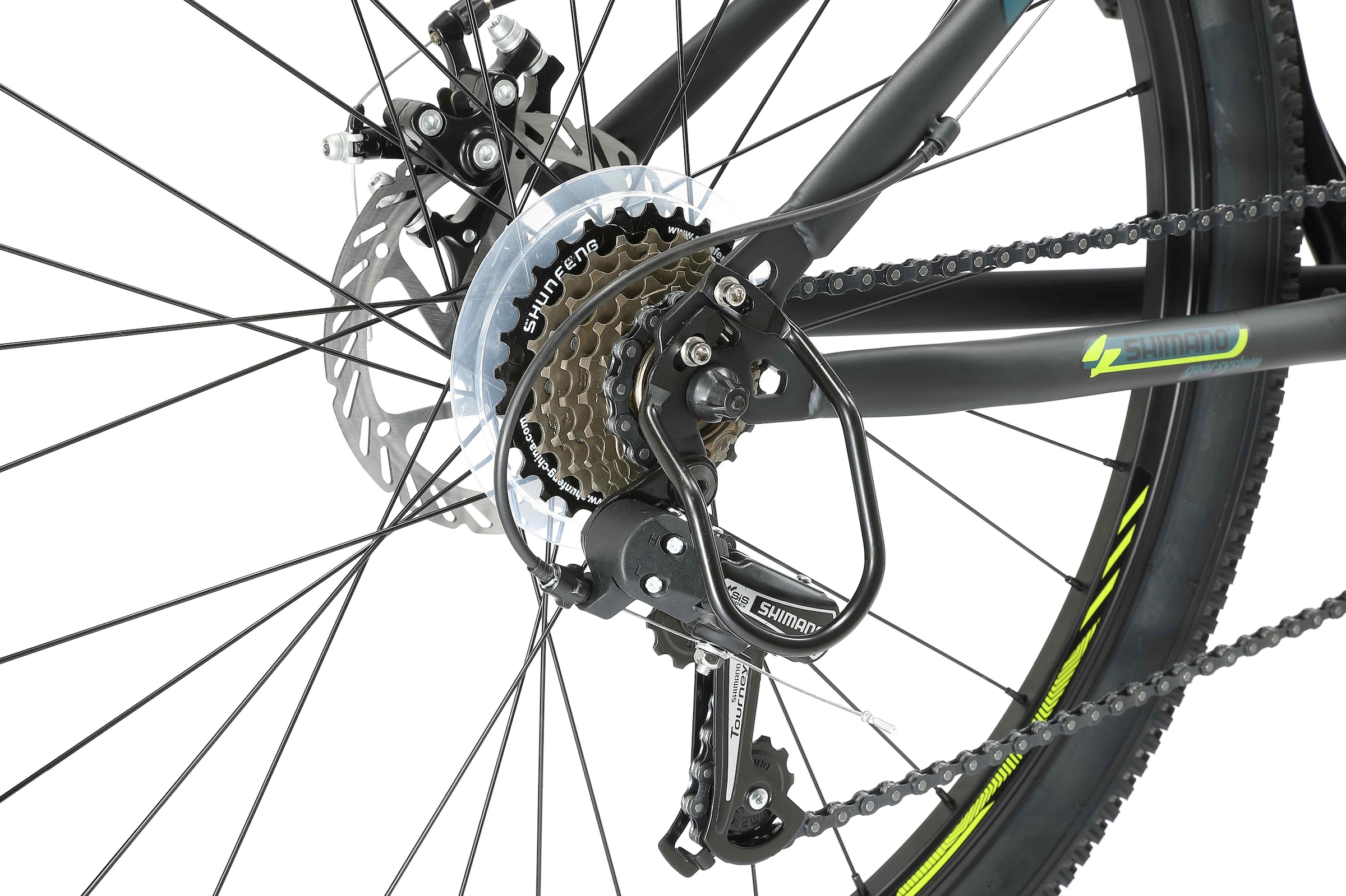 Bikestar Mountainbike, 21 Gang, Shimano, RD-TY300 Schaltwerk, Kettenschaltung, für Damen und Herren, Kettenschaltung