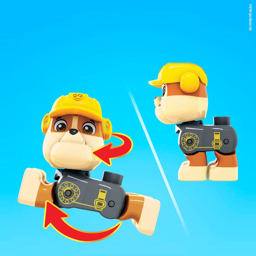 MEGA BLOKS Konstruktionsspielsteine »Paw Patrol Rubbles Baustellenlaster«, (17 St.)