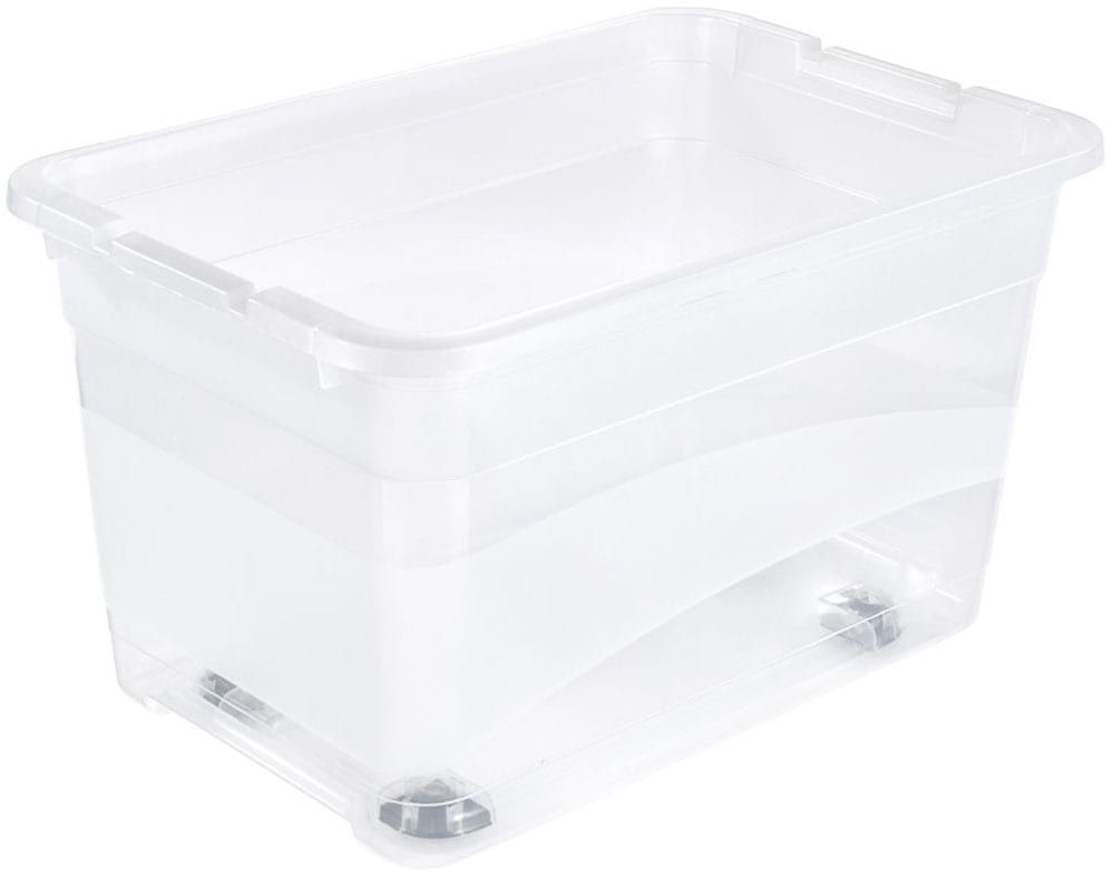 keeeper Aufbewahrungsbox »Konrad, Box mit Rollen, 3er Set, 52 L, 59,5 x 39,5 x 35 cm« durch Clips verschließbar, Griffe und Rollen am Boden