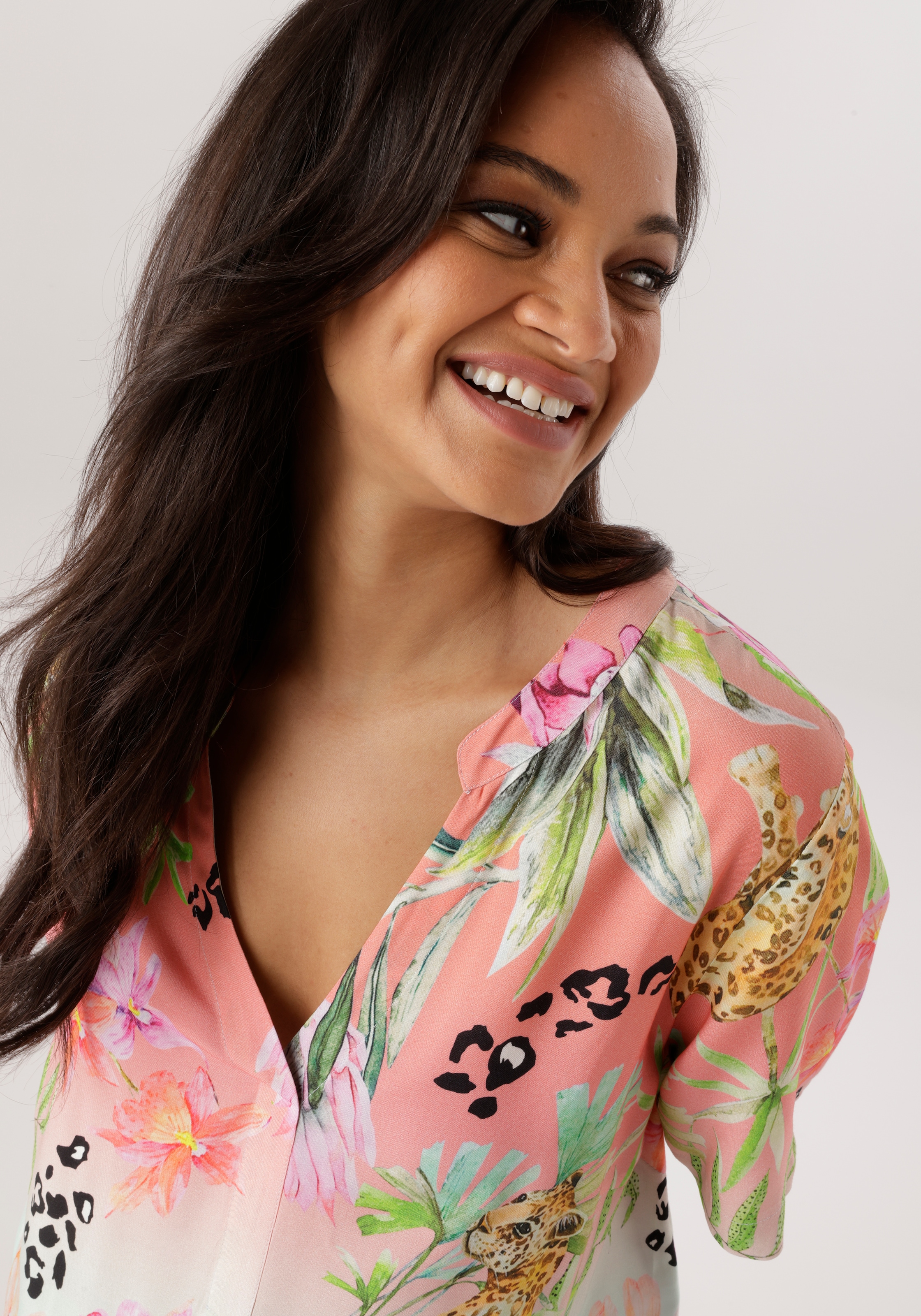 Aniston PLUS Blusenkleid mit farbenfroher Print - NEUE KOLLEKTION