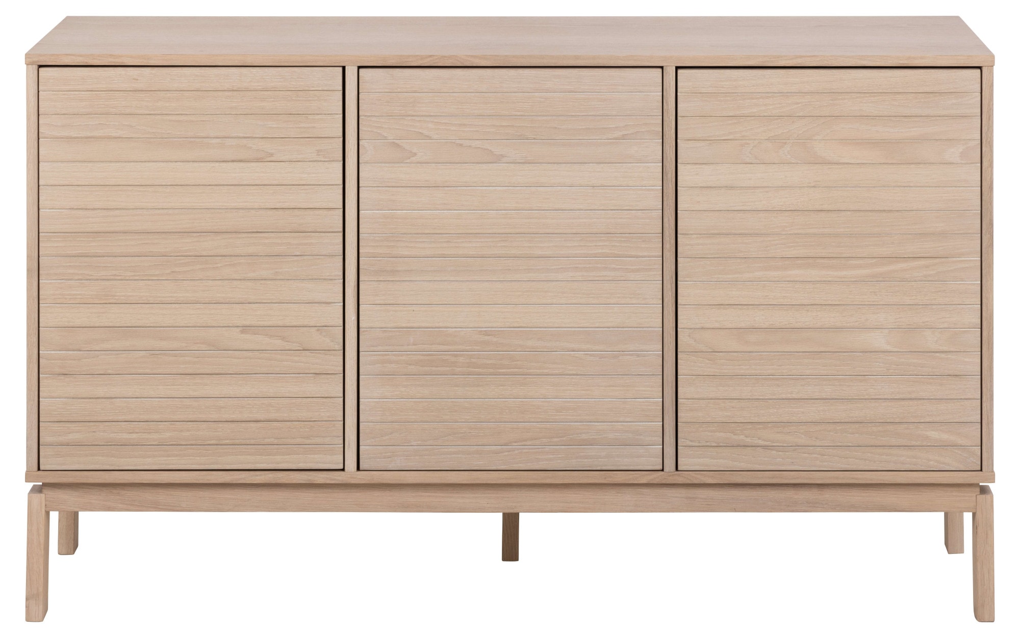 ACTONA GROUP Sideboard »Linley Anrichte, gerillte Front,«, Eiche furniert, 3 Türen, 3 Einlegeböden, Lamellenfront