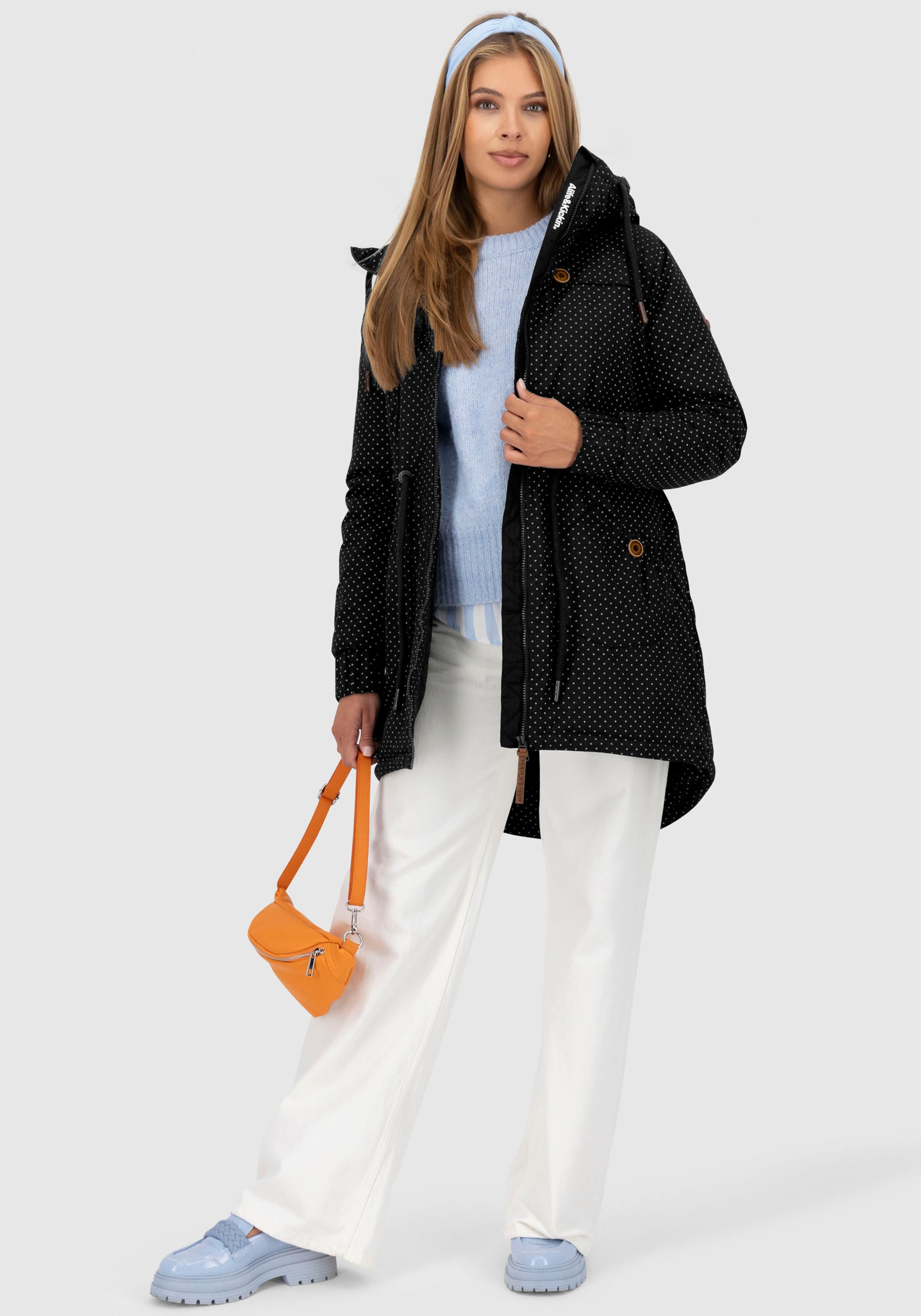 Alife & Kickin Outdoorjacke »CHARLOTTEAKB« mit Kapuze gefütterter Parka, Kapuzenjacke durch Bindeband tailliert