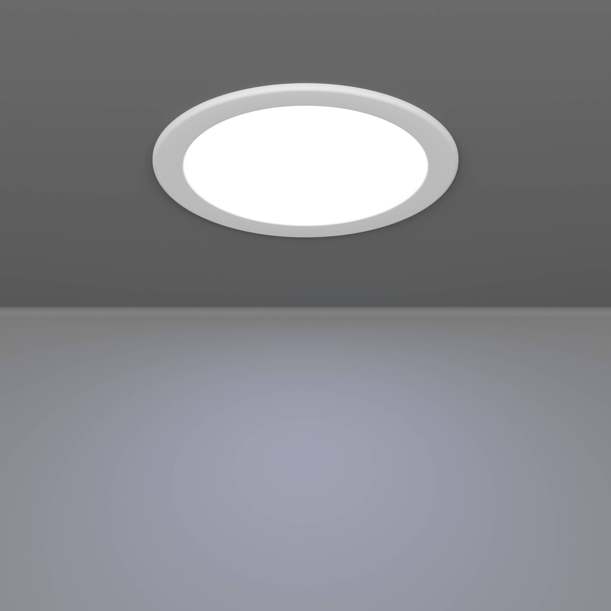 EGLO Einbauleuchte »Fueva 6-Z Deckenlampe, ZigBee, App und Sprachsteuerung, Badlampe, IP44« LED-Modul 1 Stk. Kaltweiß | RGB Einbauleuchte - Ø16,8 x ET40 cm - weiß - 9,5W inkl.