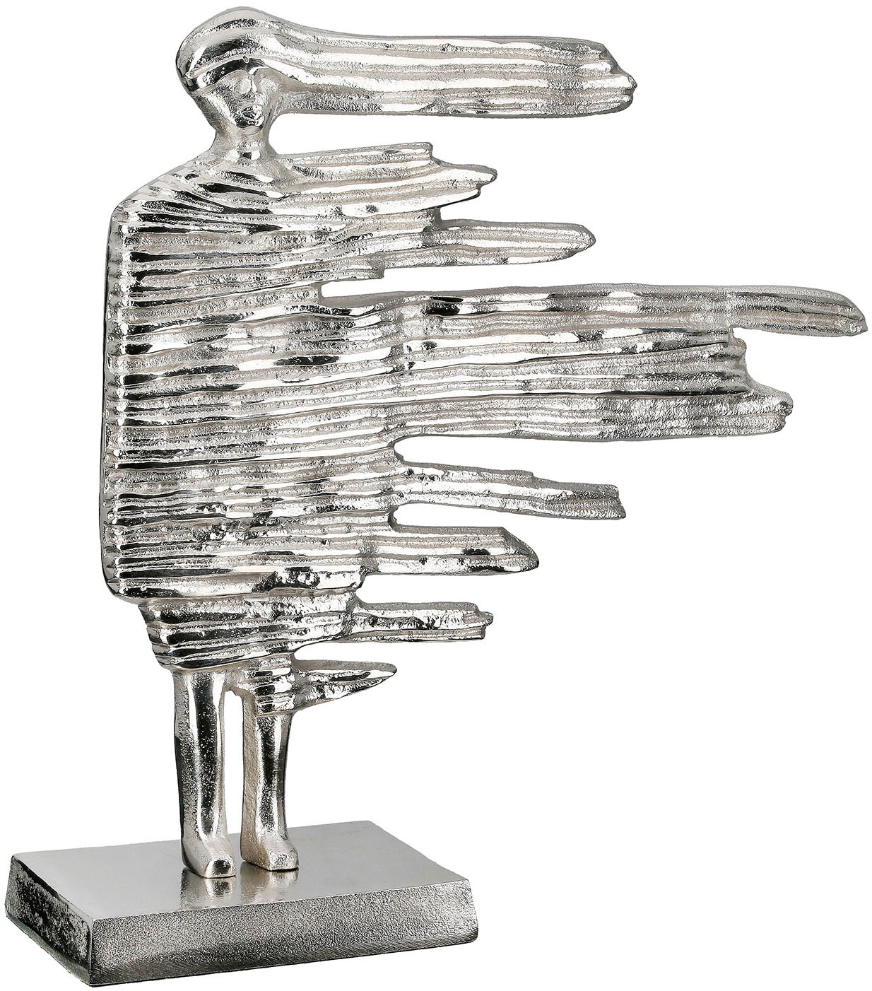 GILDE Dekofigur »Skulptur Verwehung silberfarben H. 38 cm«