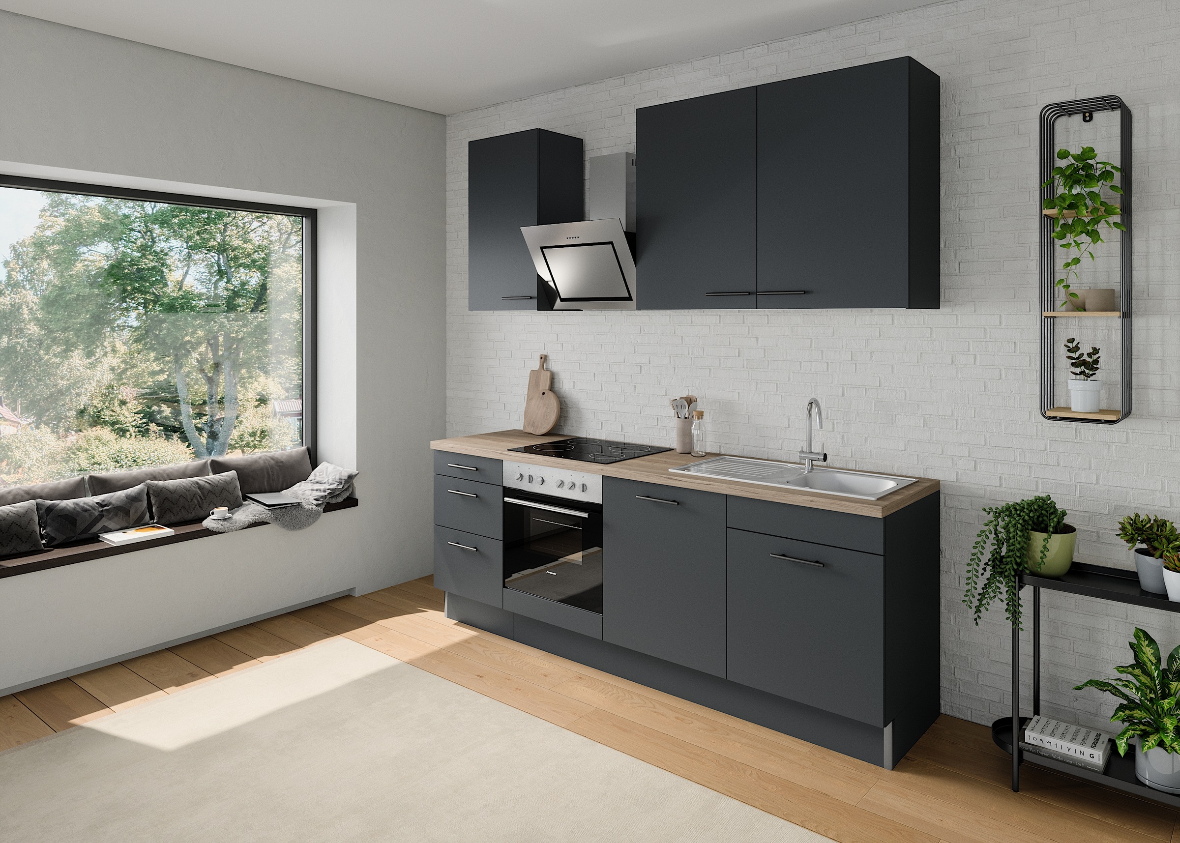 OPTIFIT Küchenzeile »Fiona«, Breite 230 cm, mit Hanseatic-E-Geräten in Premium oder Basic
