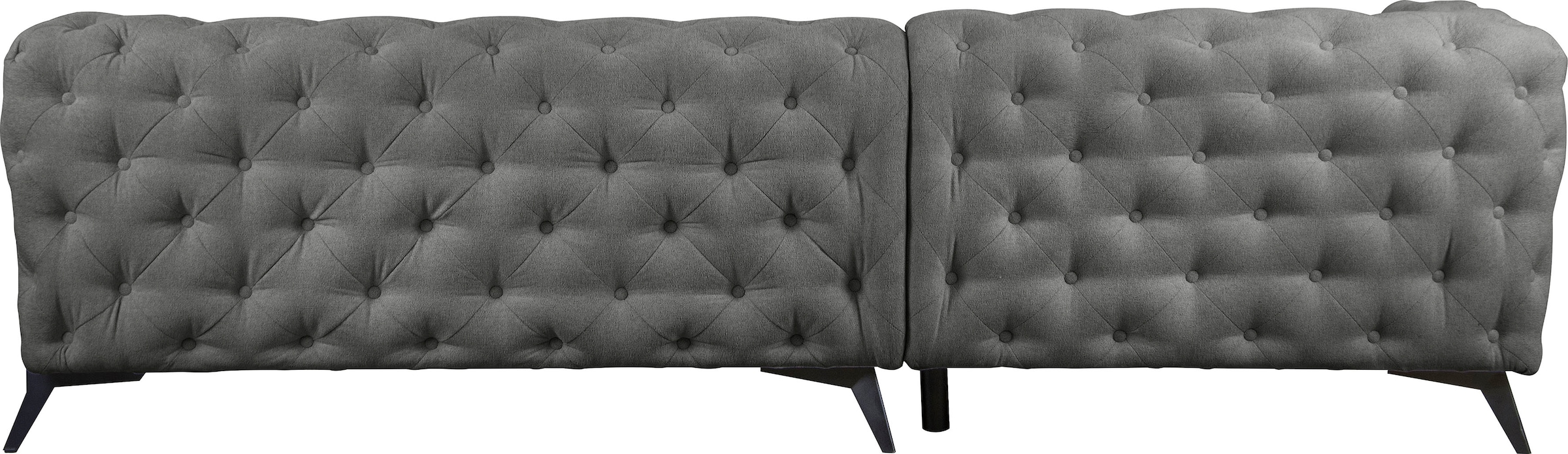 Leonique Chesterfield-Sofa »Amaury L-Form«, moderne Chersterfield-Optik, Breite 262 cm, Fußfarbe wählbar