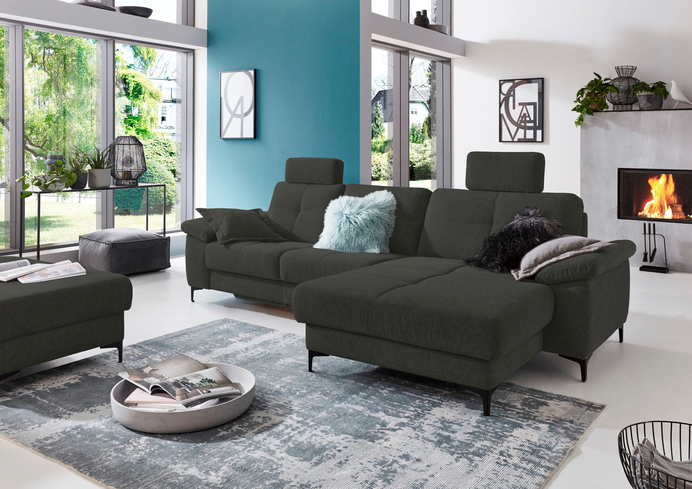 3C Carina Ecksofa »Burnaby L-Form«, 2 Kopfstützen, optional mit Schlaf- und günstig online kaufen